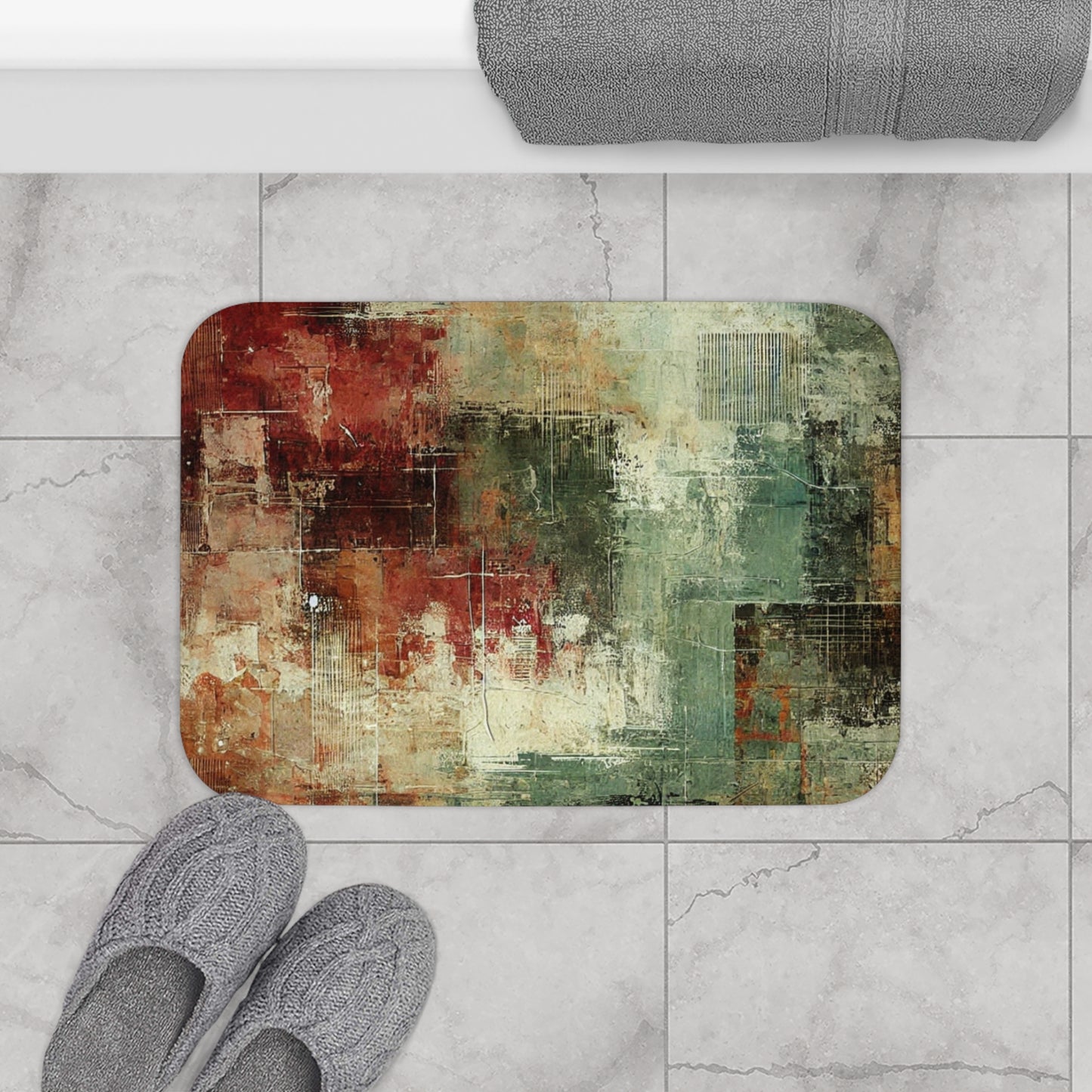 Abstract Art Bath Mat | Modern Home Decor | Textured Non-Slip Design