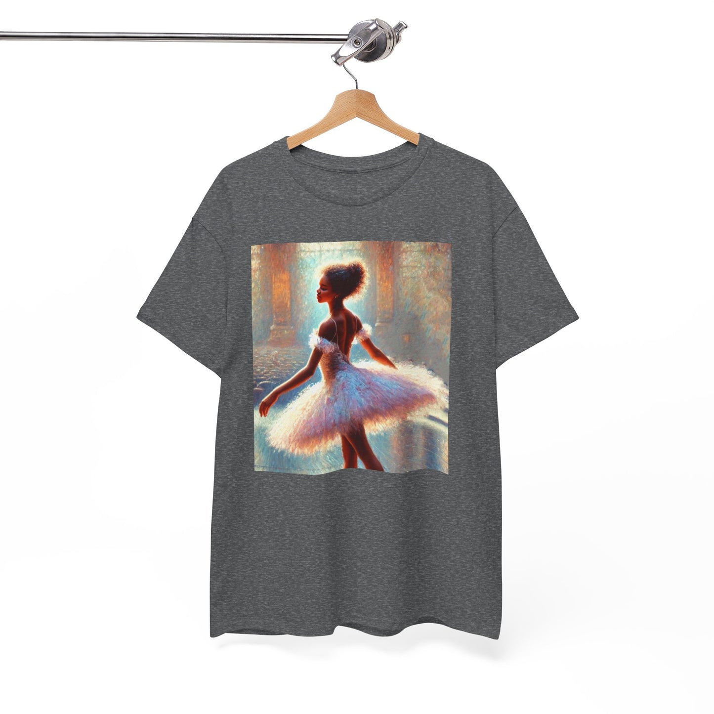 Elegant Ballerina Unisex Heavy Cotton Tee - Artistic Dance T-Shirt for Ballet Lovers