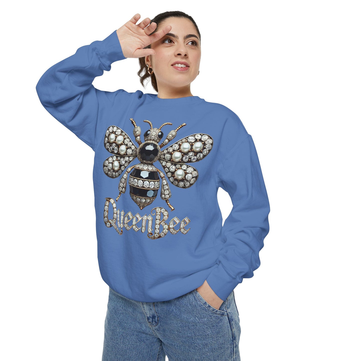 Artistic Garment-Dyed Unisex Sweatshirt - Abstract Ocean Design