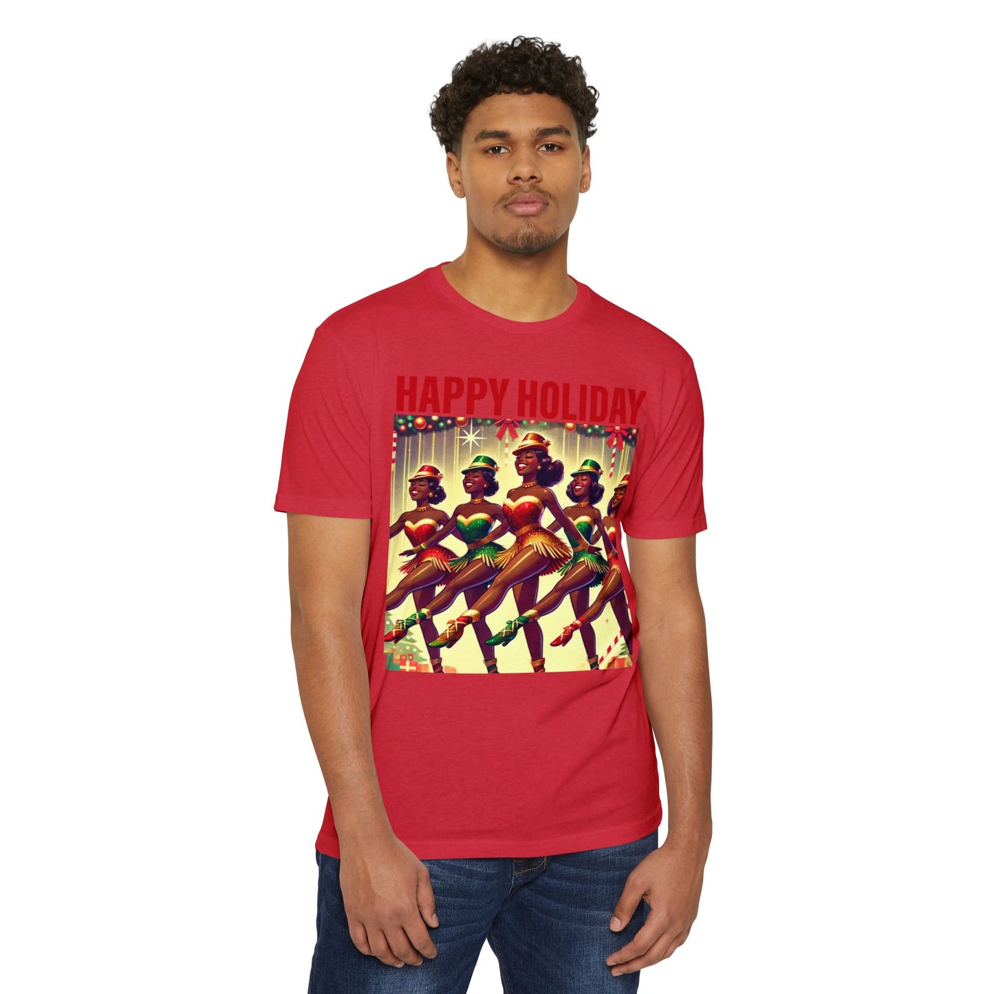 Vintage Holiday Dance Graphic T-Shirt - Happy Holidays Celebration Tee