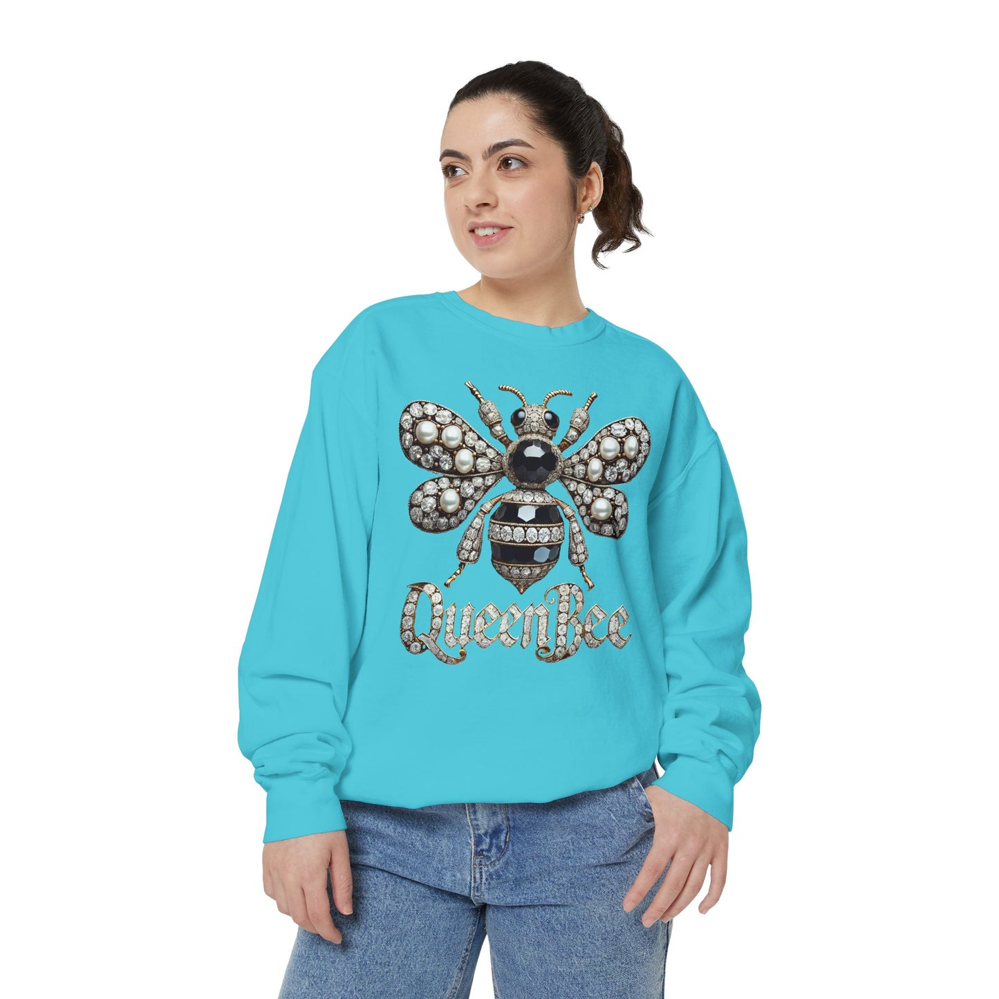 Artistic Garment-Dyed Unisex Sweatshirt - Abstract Ocean Design