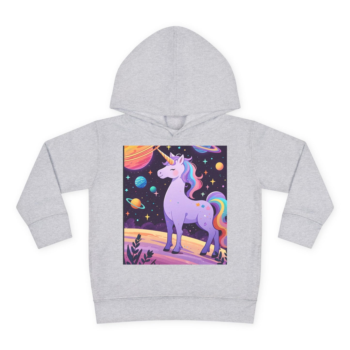 Magical Unicorn Toddler Fleece Hoodie - Cozy Space-Themed Pullover for Kids