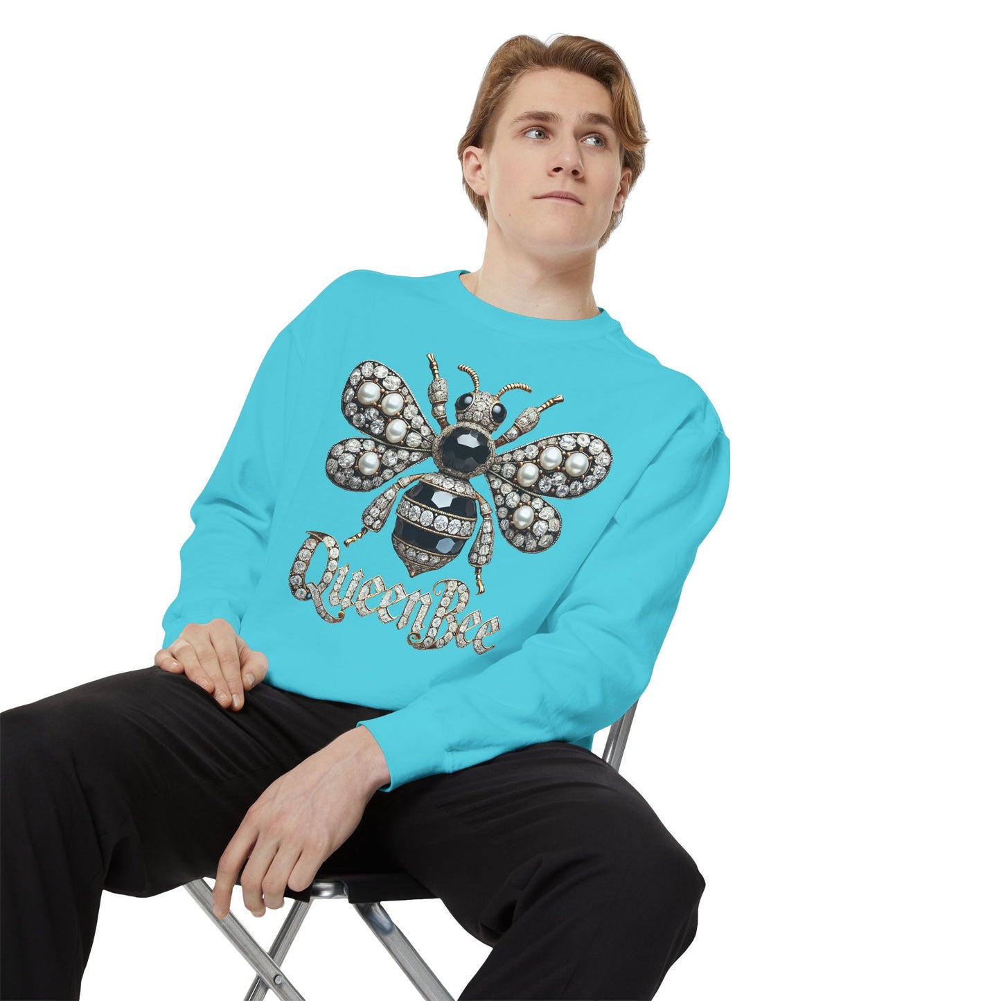 Artistic Garment-Dyed Unisex Sweatshirt - Abstract Ocean Design