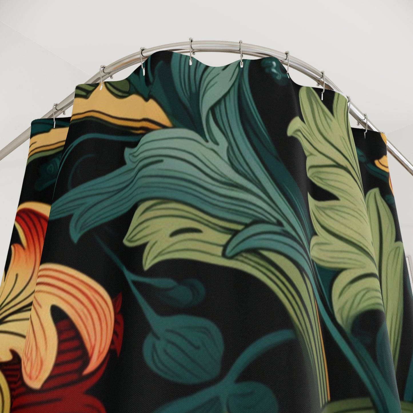 Bohemian Floral Shower Curtains - Vibrant Botanical Design for Home Decor