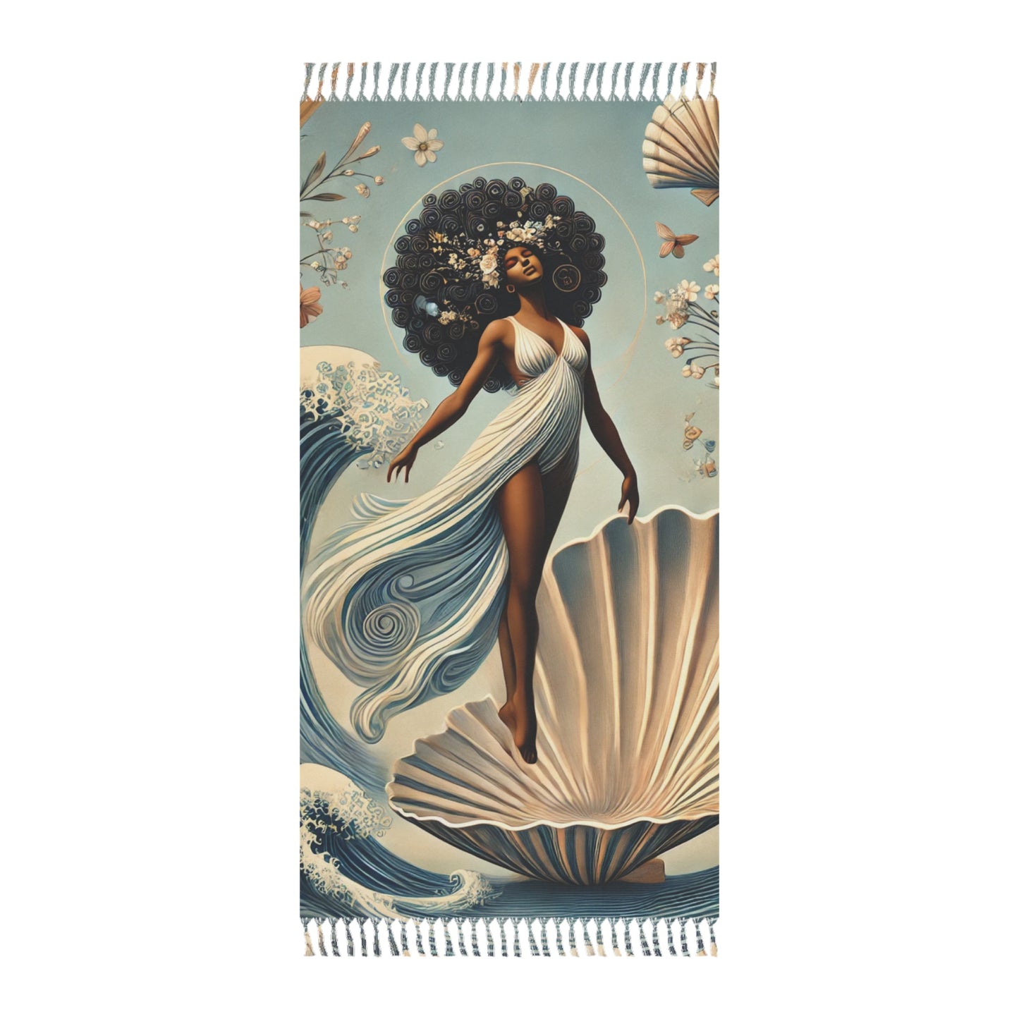 Boho Beach Towel - Ethereal Ocean Goddess Design