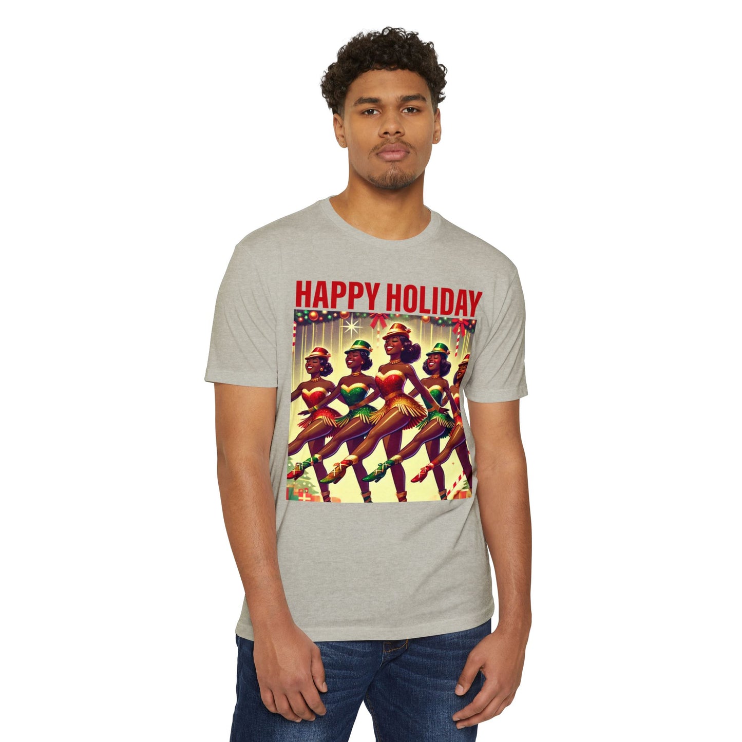 Vintage Holiday Dance Graphic T-Shirt - Happy Holidays Celebration Tee