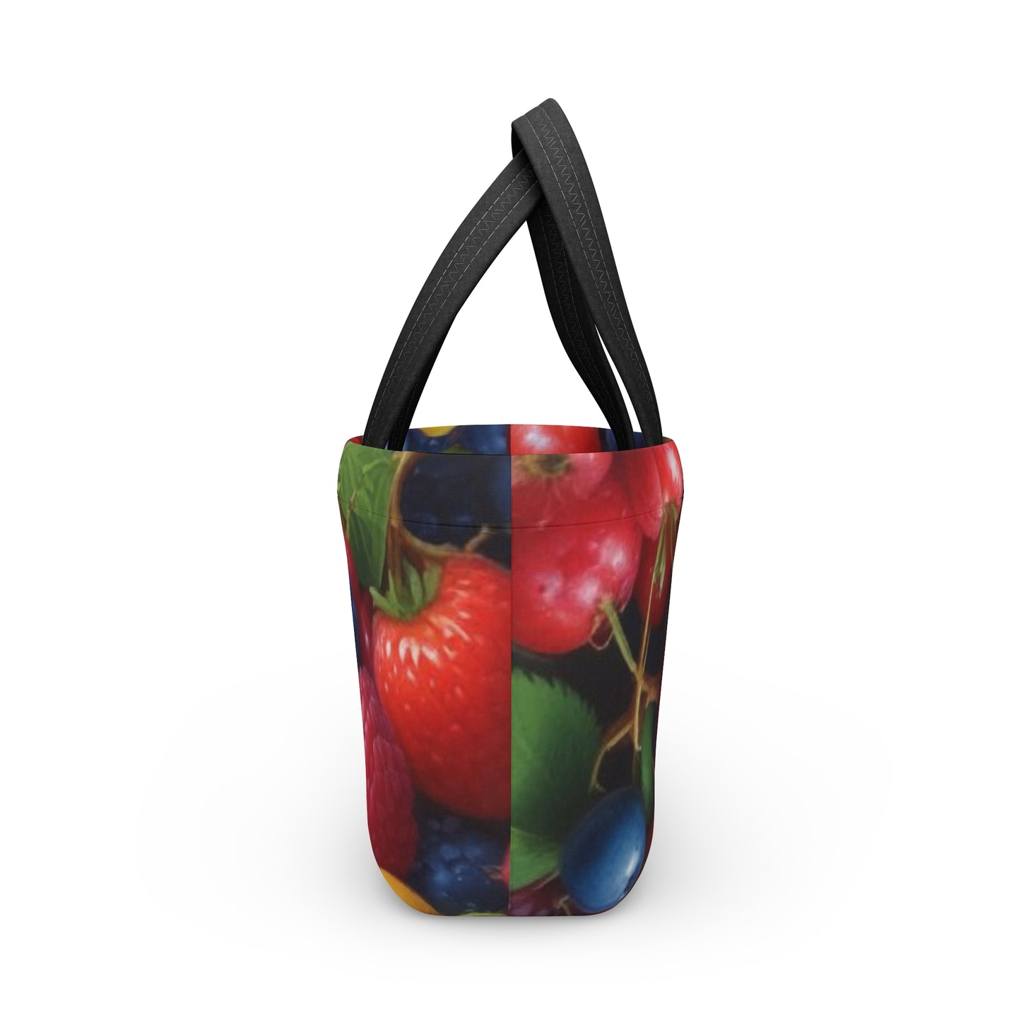 Vibrant Berry Print Insulated Lunch Bag - Perfect for Picnics & Work