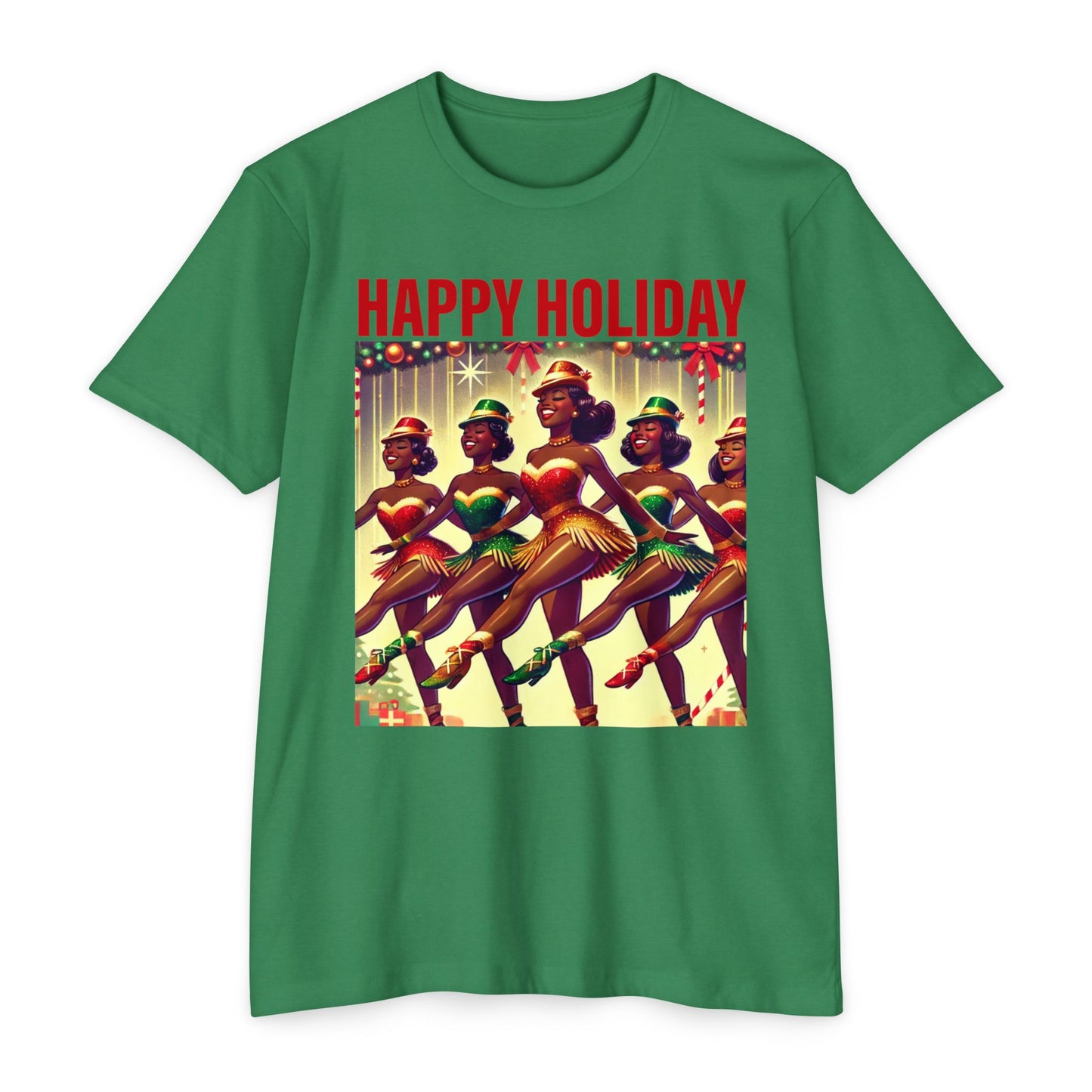 Vintage Holiday Dance Graphic T-Shirt - Happy Holidays Celebration Tee