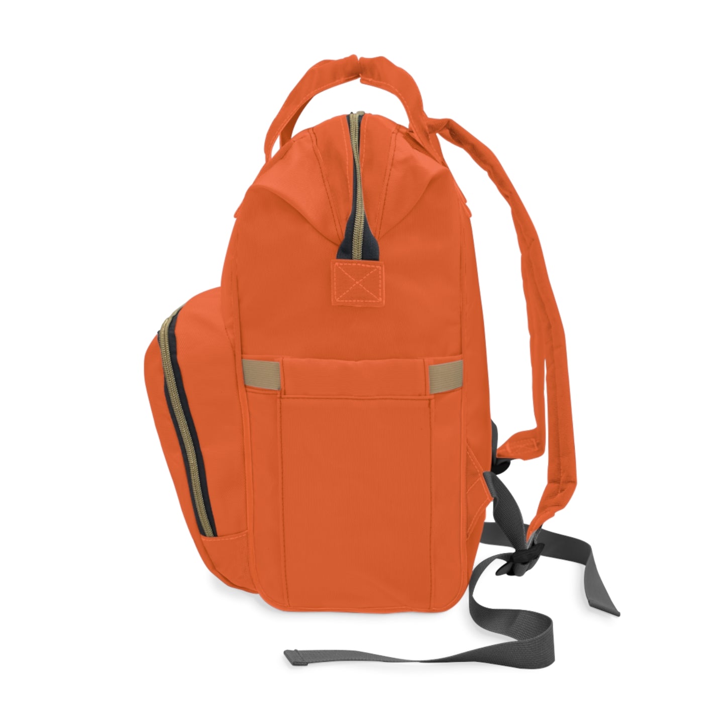 Orange Multifunctional Diaper Backpack with Angel Design – Stylish Baby Care Essential