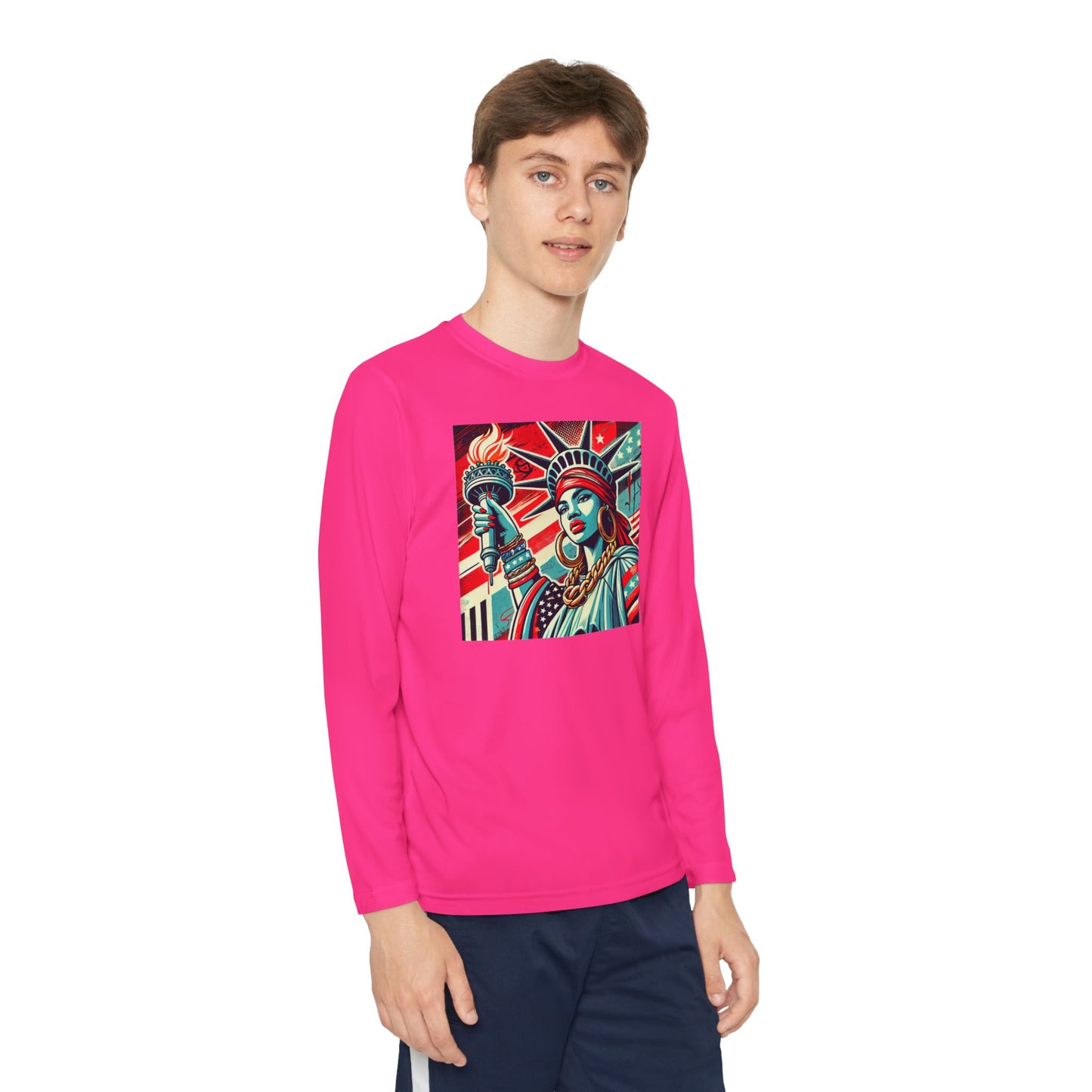 Youth Long Sleeve Tee - Statue of Liberty Graphic - Adventure Ready Apparel