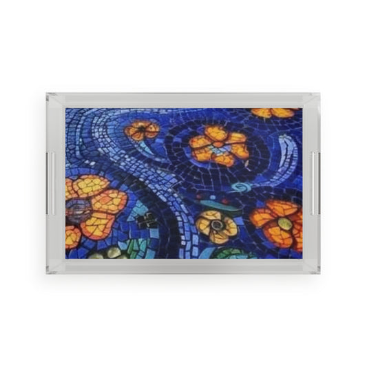 Colorful Mosaic Acrylic Serving Tray - Perfect for Entertaining and Home Decor