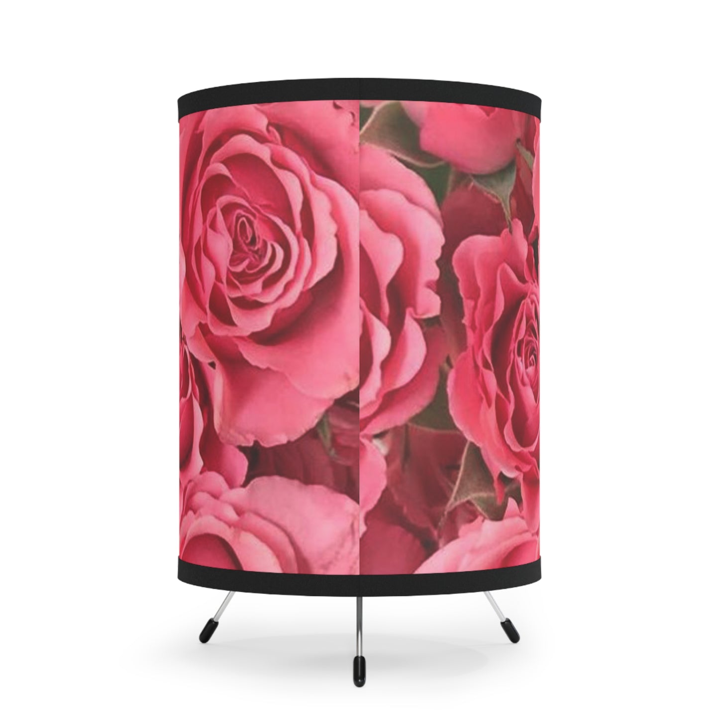 Rose Print Tripod Lamp - Elegant Floral Design for Home Decor