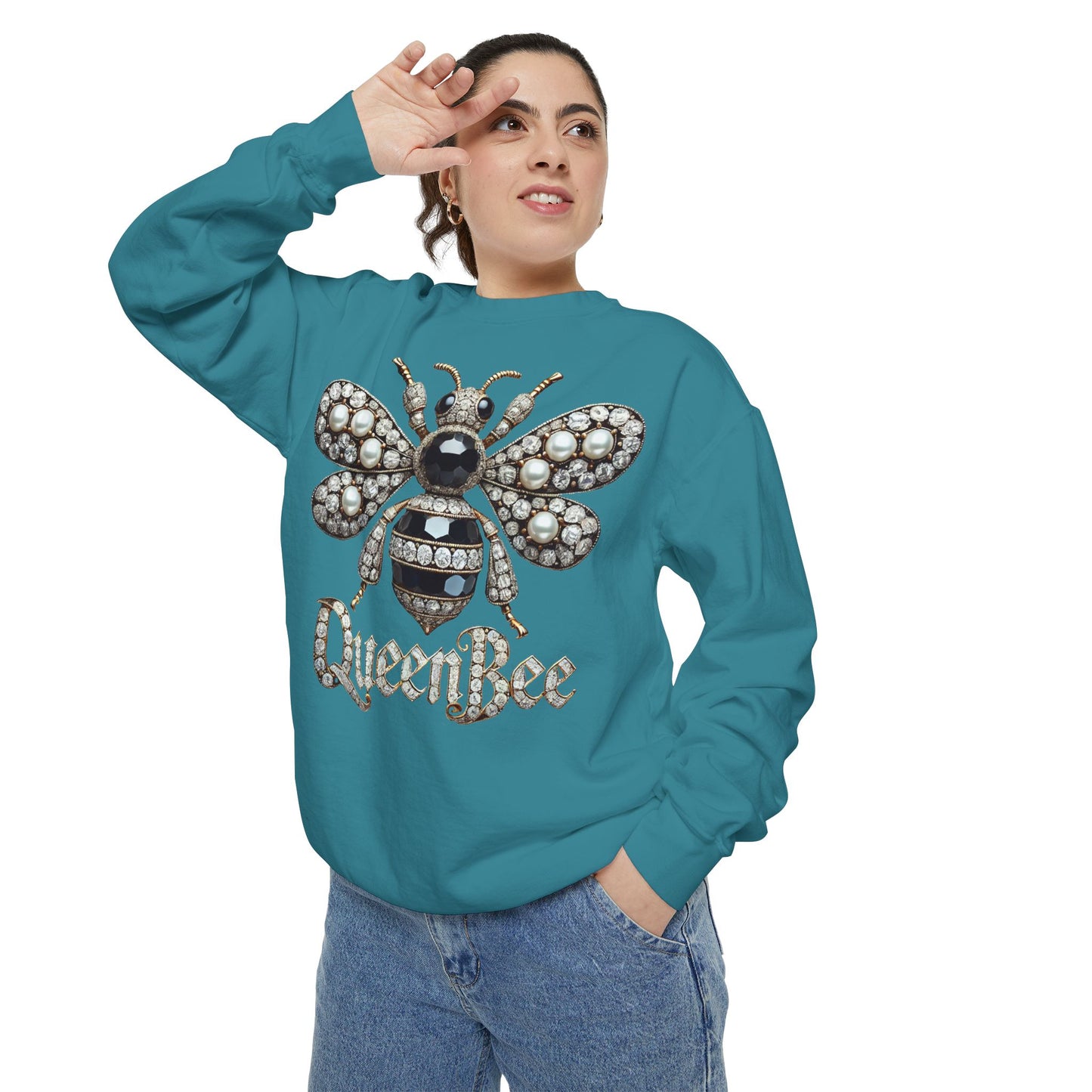 Artistic Garment-Dyed Unisex Sweatshirt - Abstract Ocean Design