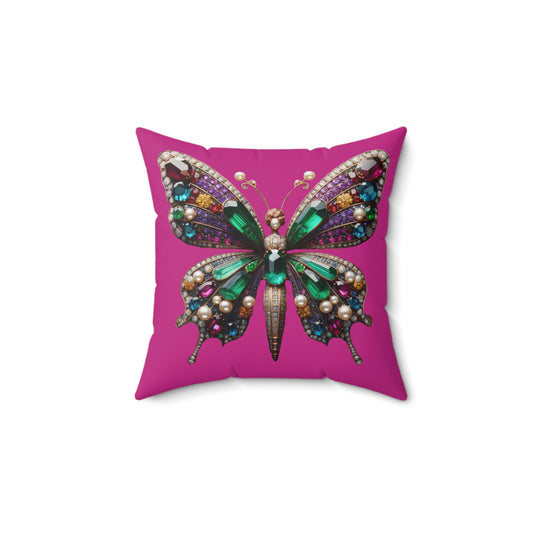 Vibrant Butterfly Decorative Pillow - Colorful Jewel-Inspired Accent Cushion