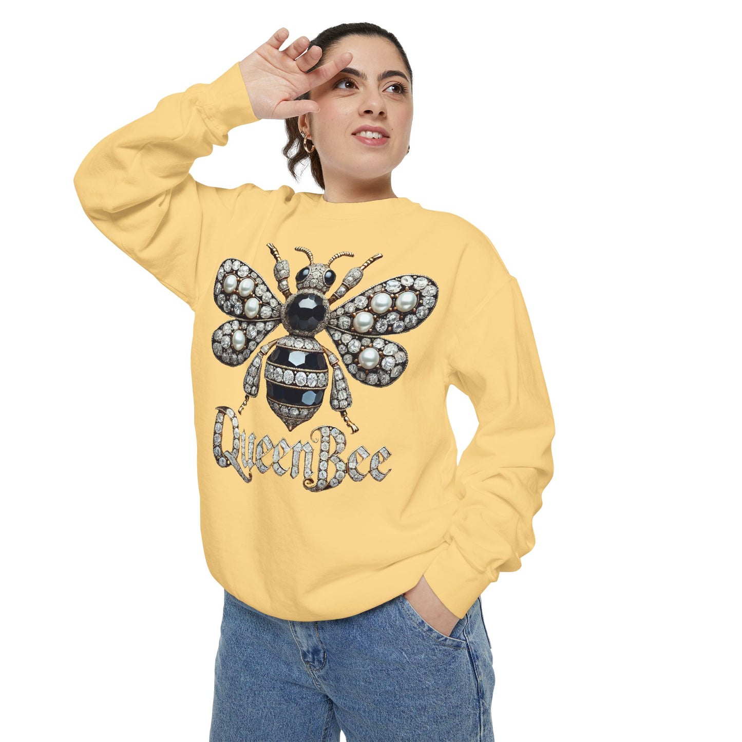 Artistic Garment-Dyed Unisex Sweatshirt - Abstract Ocean Design