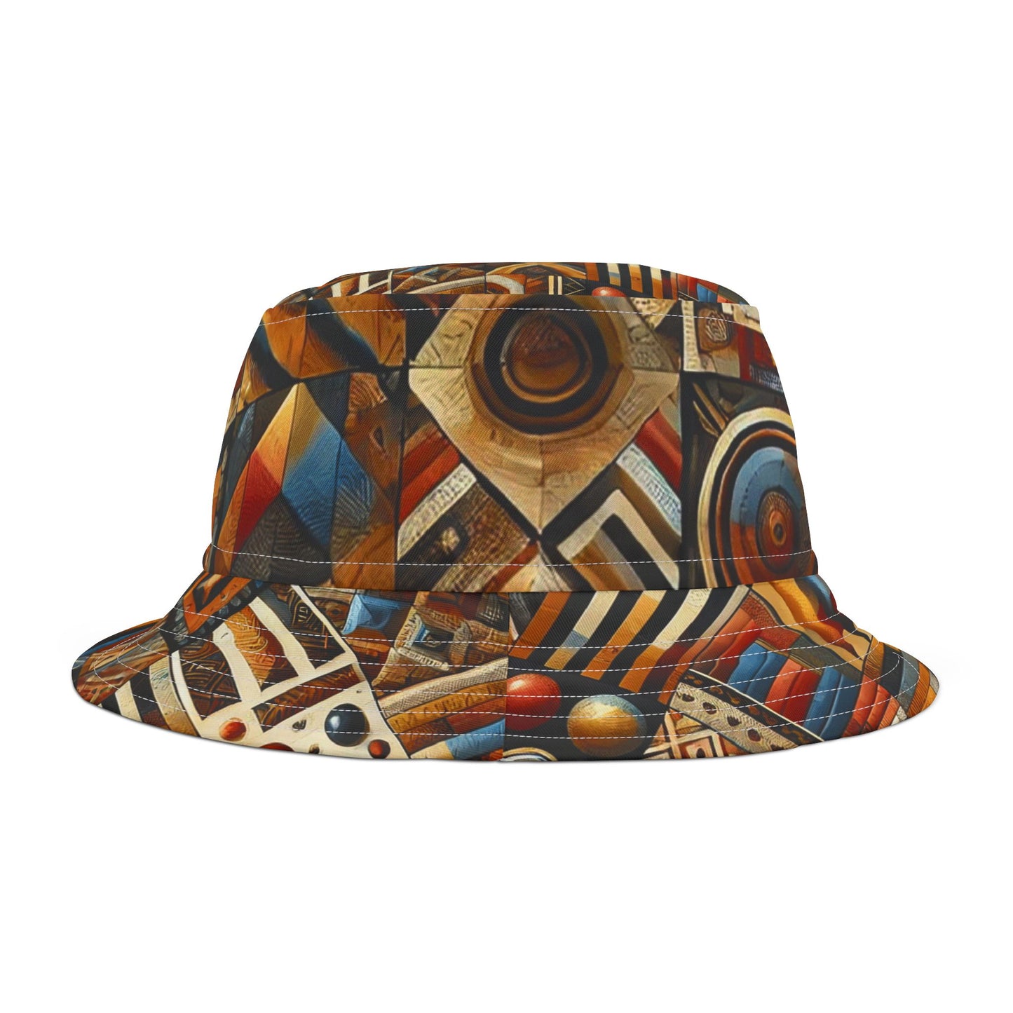 Artistic Geometric Bucket Hat - Colorful Patterned Sun Hat for Summer Adventures