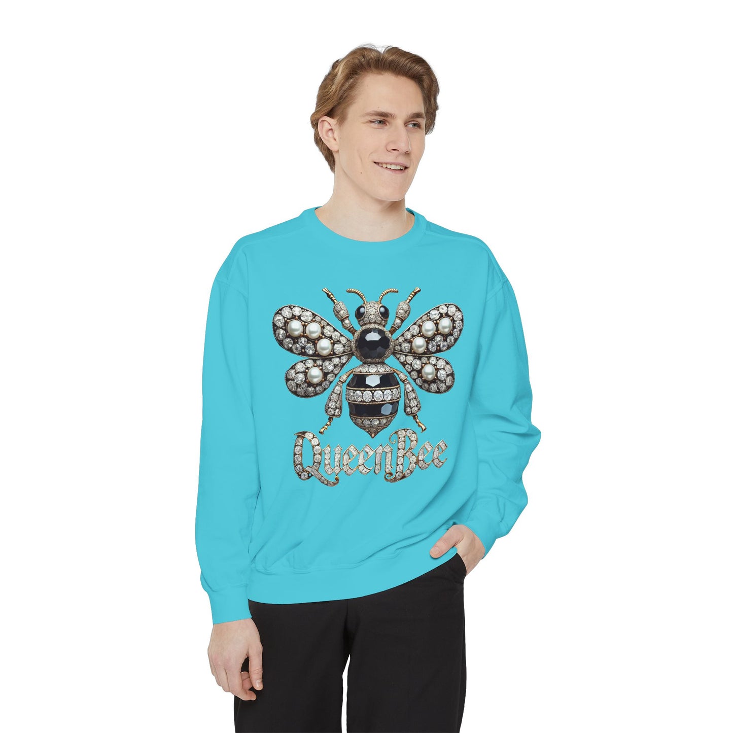 Artistic Garment-Dyed Unisex Sweatshirt - Abstract Ocean Design