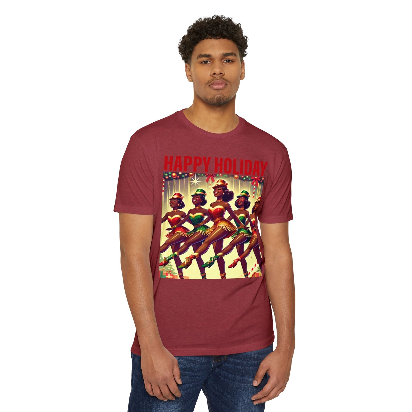 Vintage Holiday Dance Graphic T-Shirt - Happy Holidays Celebration Tee