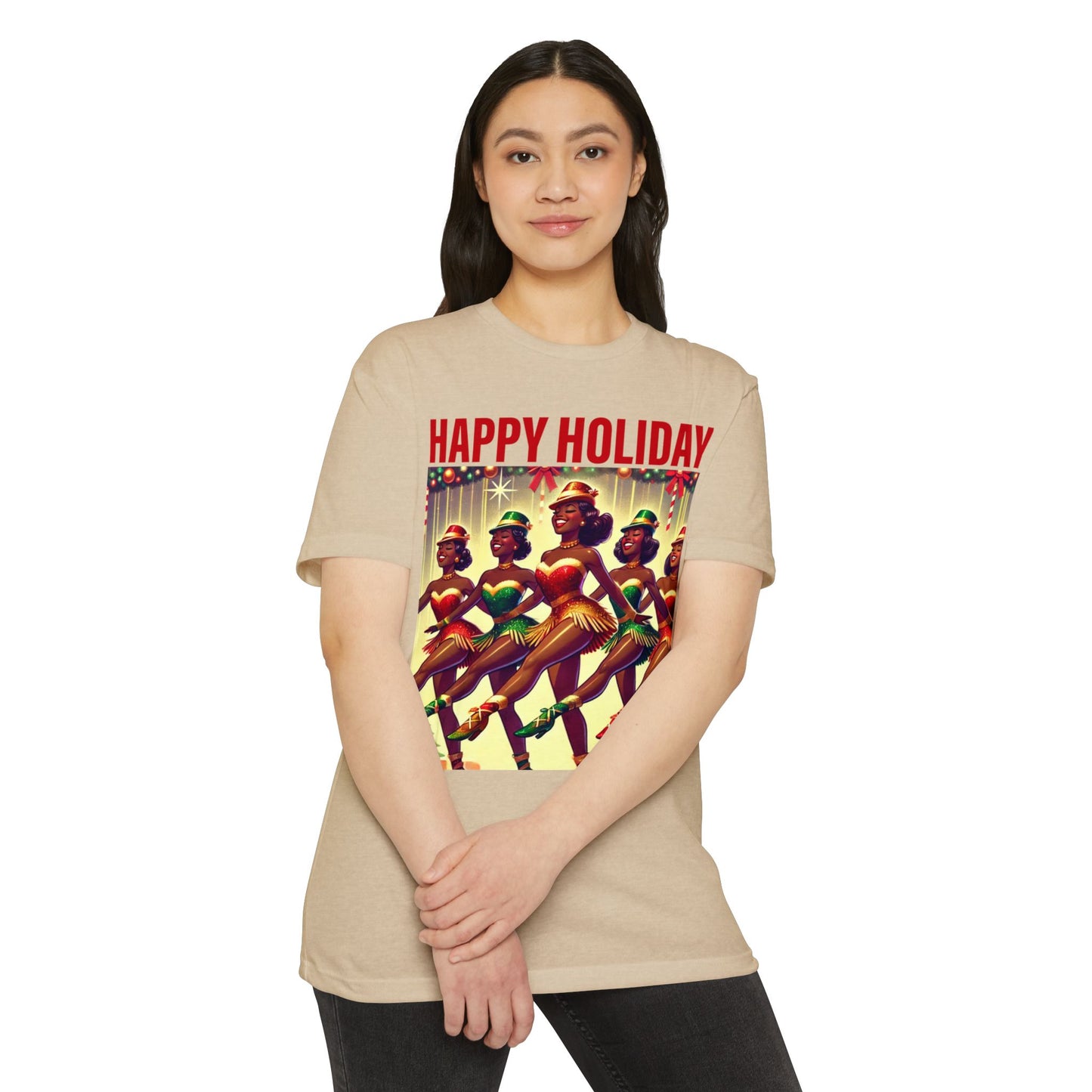 Vintage Holiday Dance Graphic T-Shirt - Happy Holidays Celebration Tee