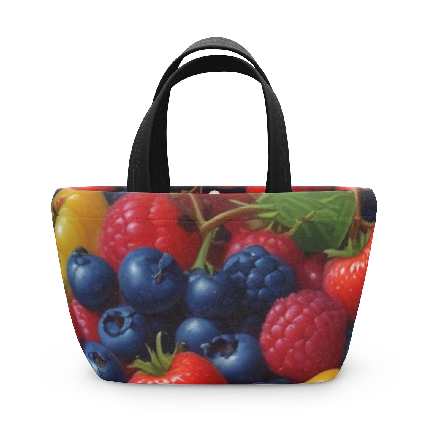 Vibrant Berry Print Insulated Lunch Bag - Perfect for Picnics & Work