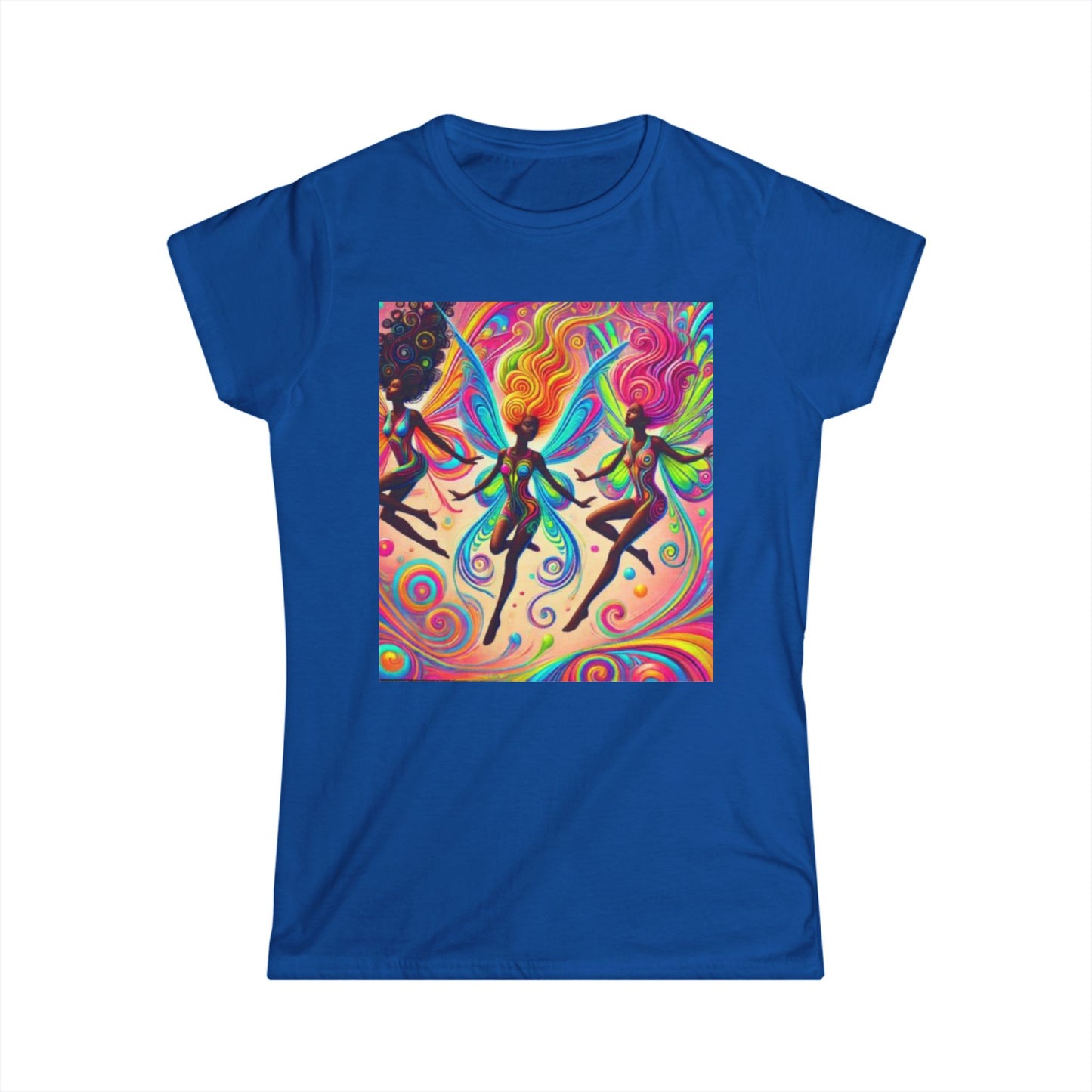 Colorful Fairy Women's Softstyle Tee - Whimsical Graphic T-Shirt for Creative Souls