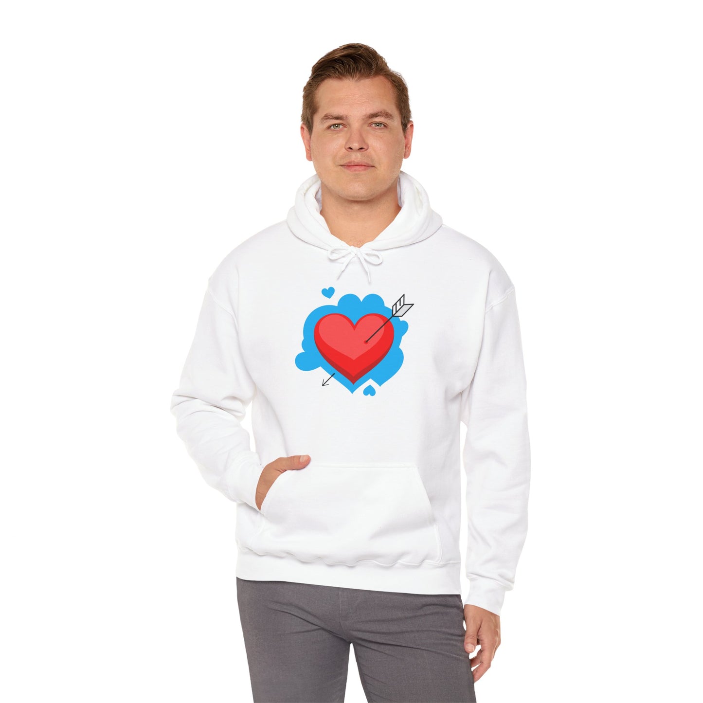 Love Arrow Unisex Hooded Sweatshirt - Cozy Valentine's Day Gift