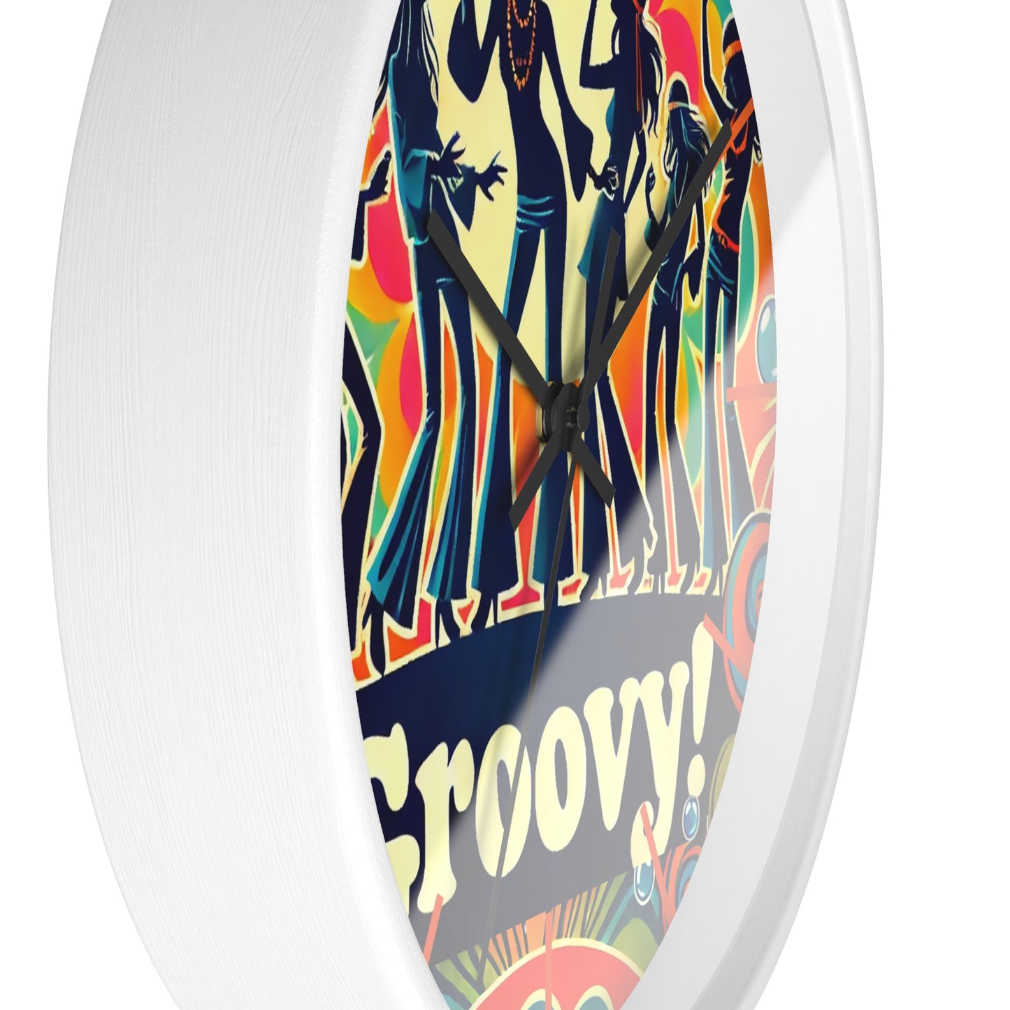 Groovy Retro Wall Clock - Vibrant 70s Dance Theme Decor