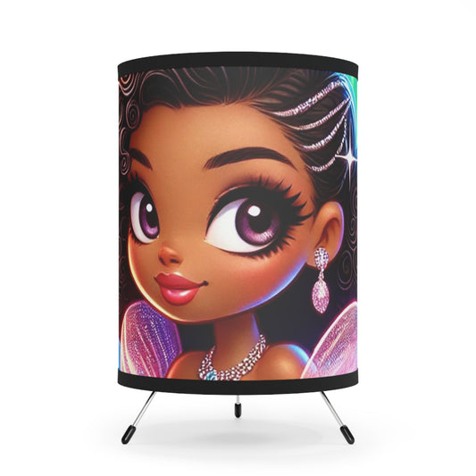 Fairy-Inspired Tripod Lamp with High-Res Printed Shade - Perfect for Kids' Rooms | US/CA Plug