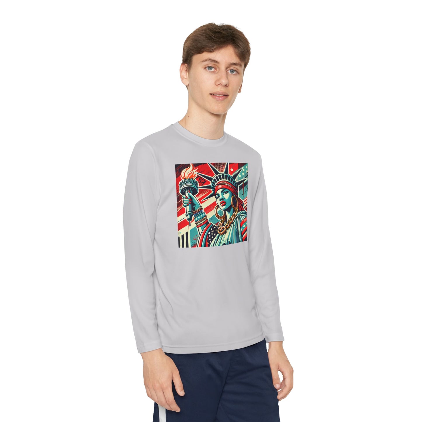 Youth Long Sleeve Tee - Statue of Liberty Graphic - Adventure Ready Apparel
