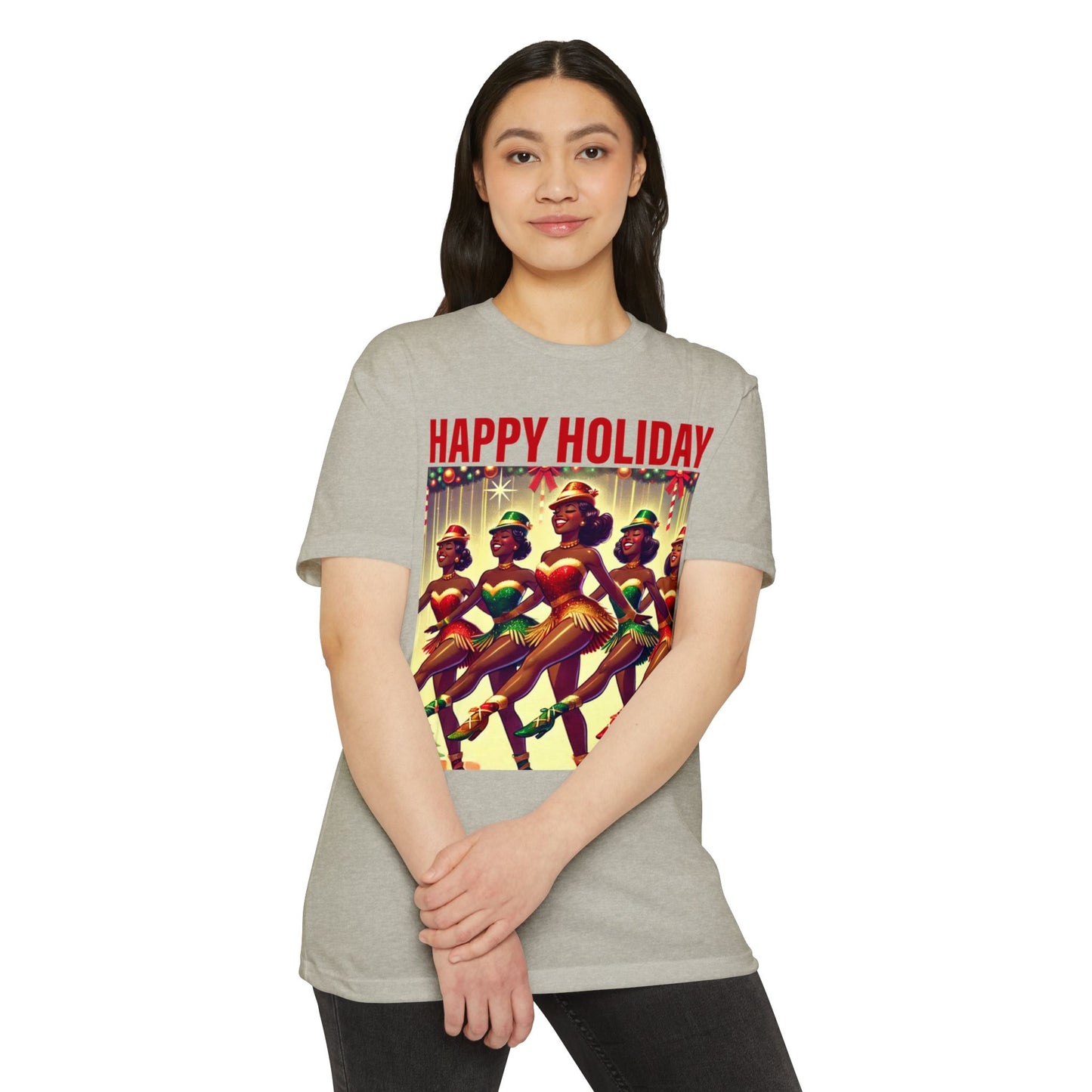 Vintage Holiday Dance Graphic T-Shirt - Happy Holidays Celebration Tee