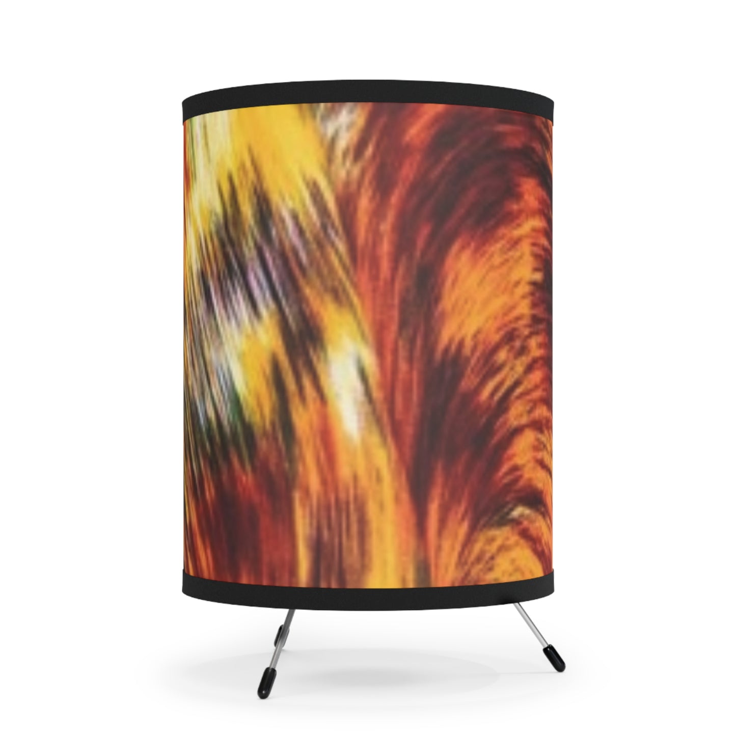 Artistic Tripod Lamp with Vibrant Printed Shade - Ideal for Home Decor