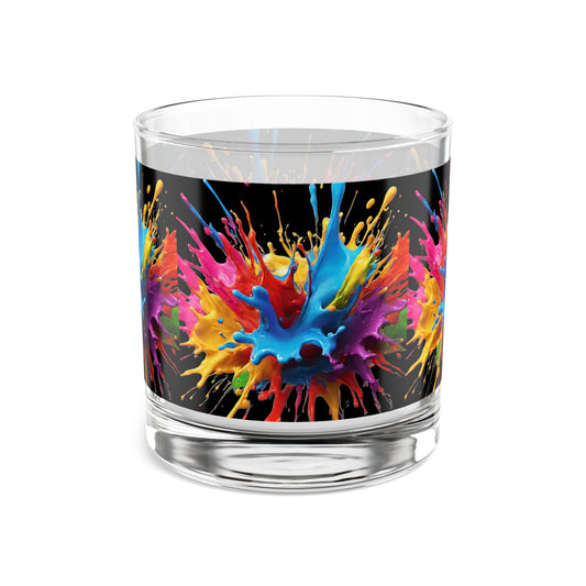 Colorful Splash Design Rocks Glass - 10oz | Perfect for Parties and Celebrations