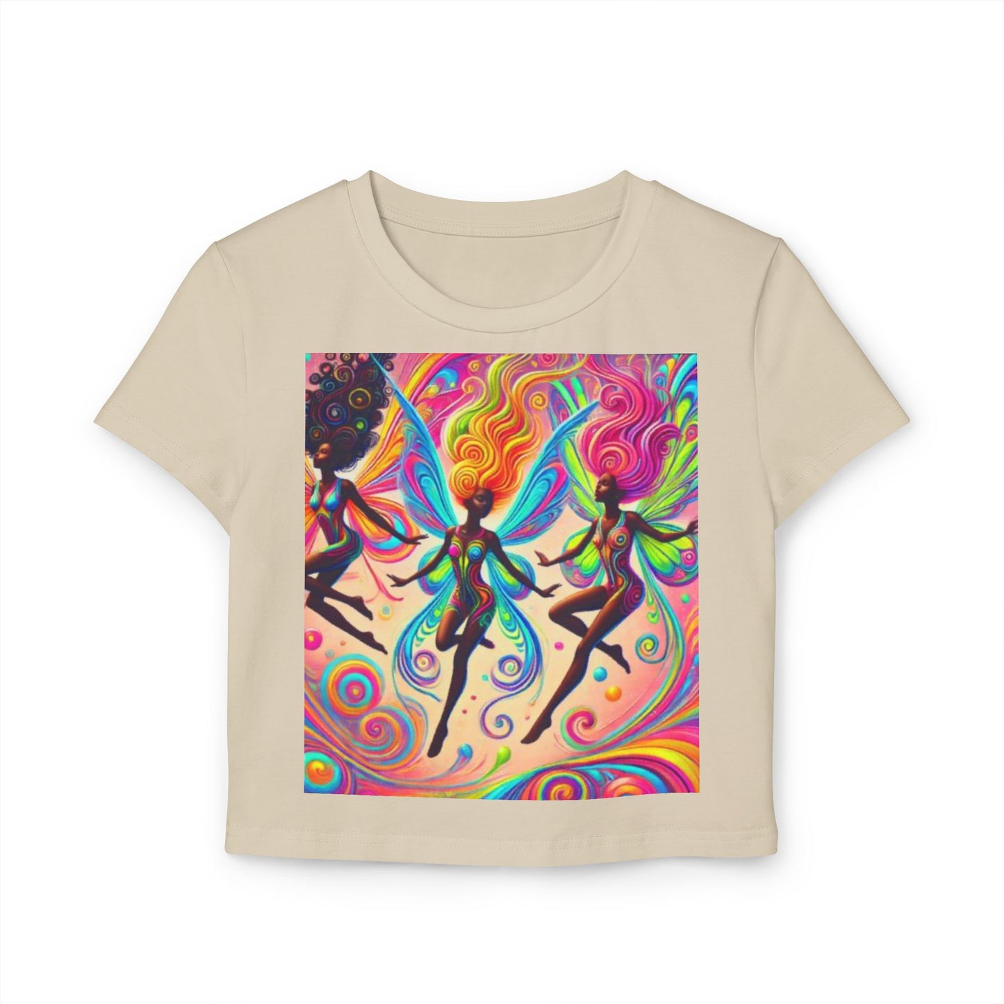 Colorful Fairy Girls Baby Tee for Women - Whimsical Art Shirt