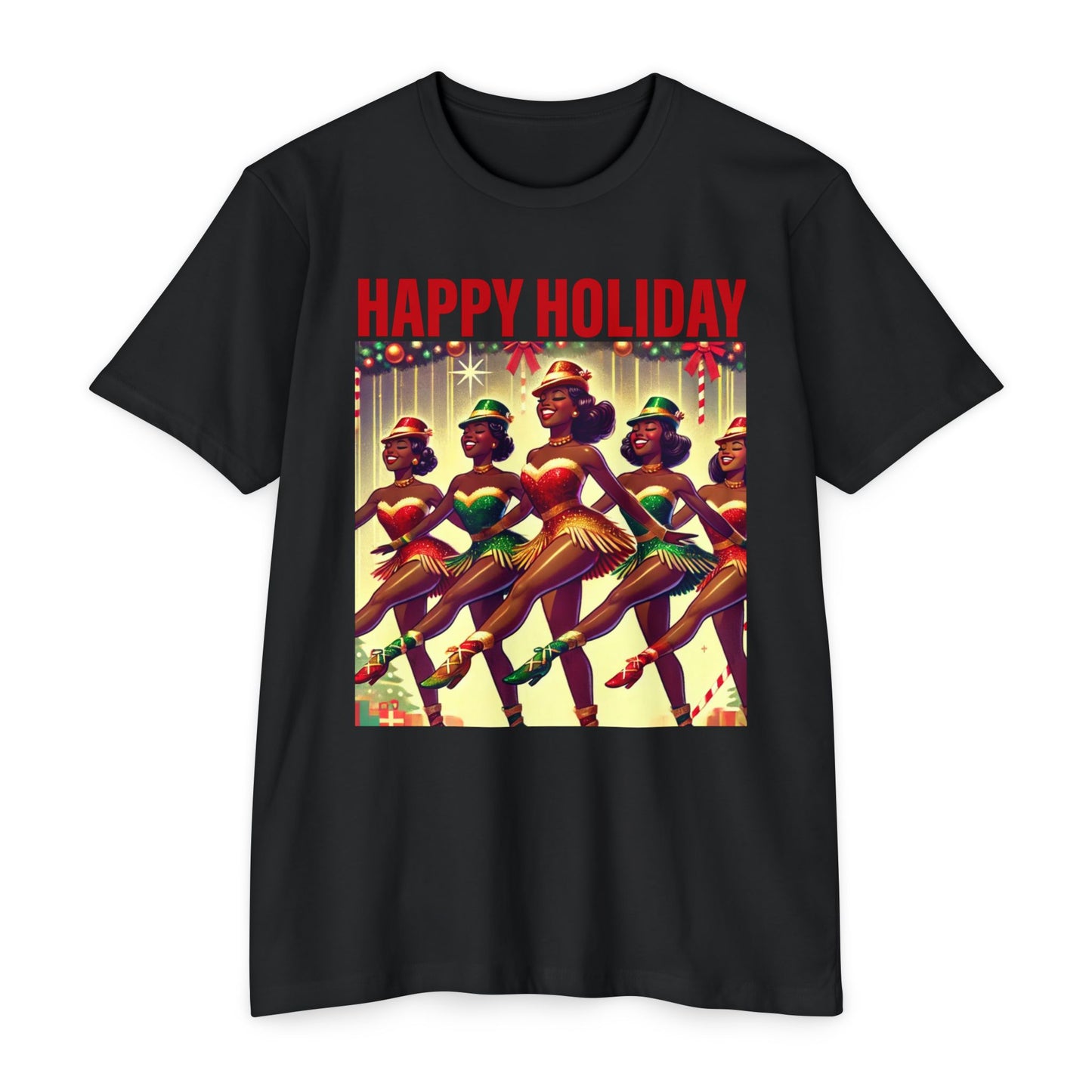 Vintage Holiday Dance Graphic T-Shirt - Happy Holidays Celebration Tee