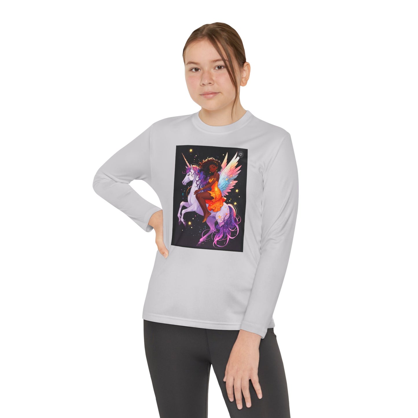 Magical Unicorn Youth Long Sleeve Tee - Vibrant Fantasy Design for Kids