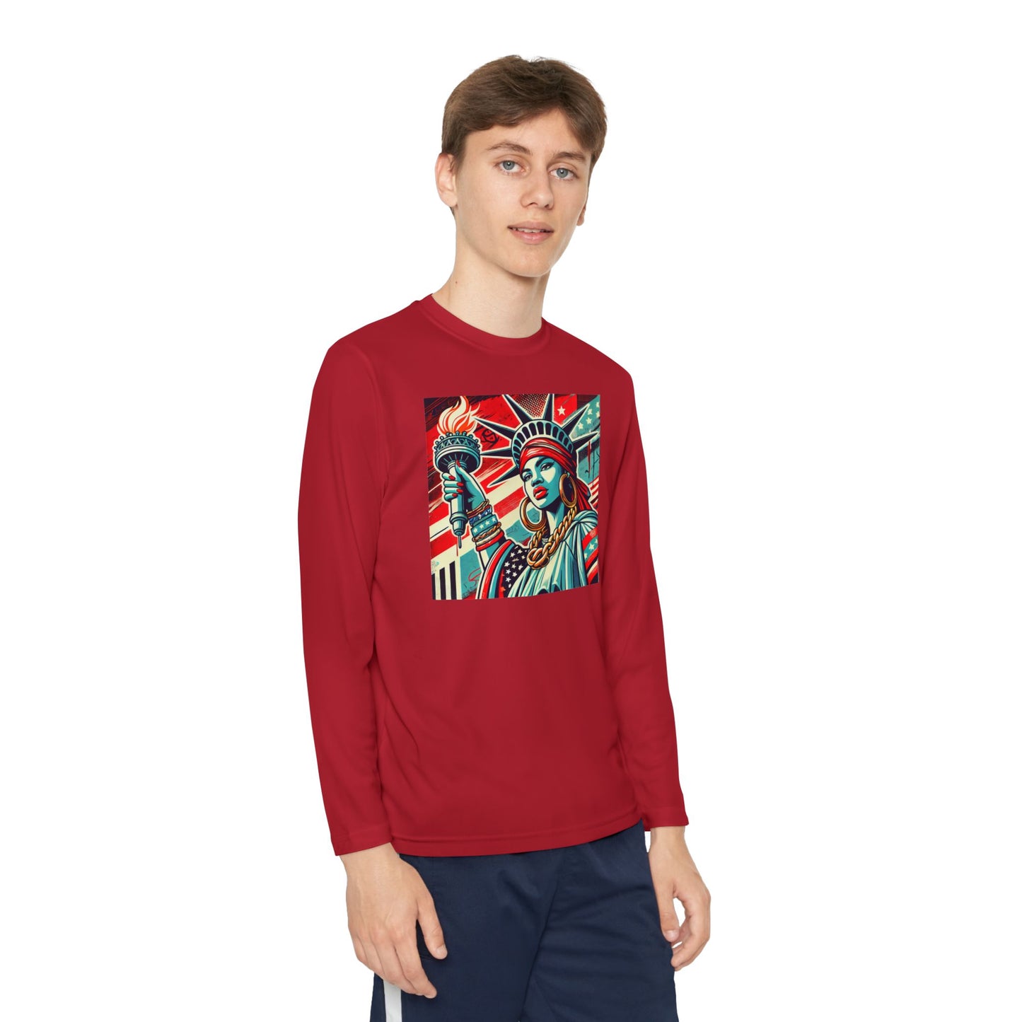 Youth Long Sleeve Tee - Statue of Liberty Graphic - Adventure Ready Apparel