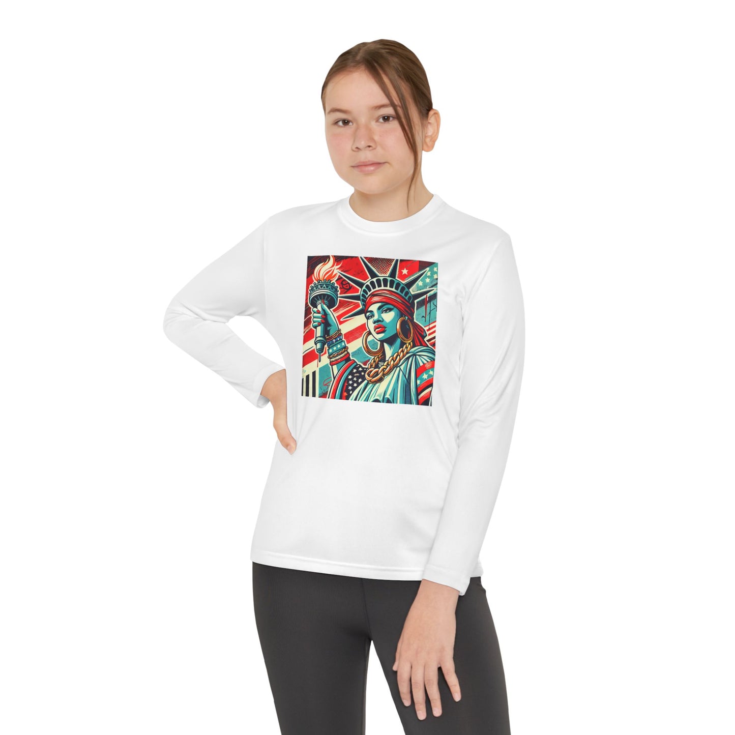 Youth Long Sleeve Tee - Statue of Liberty Graphic - Adventure Ready Apparel