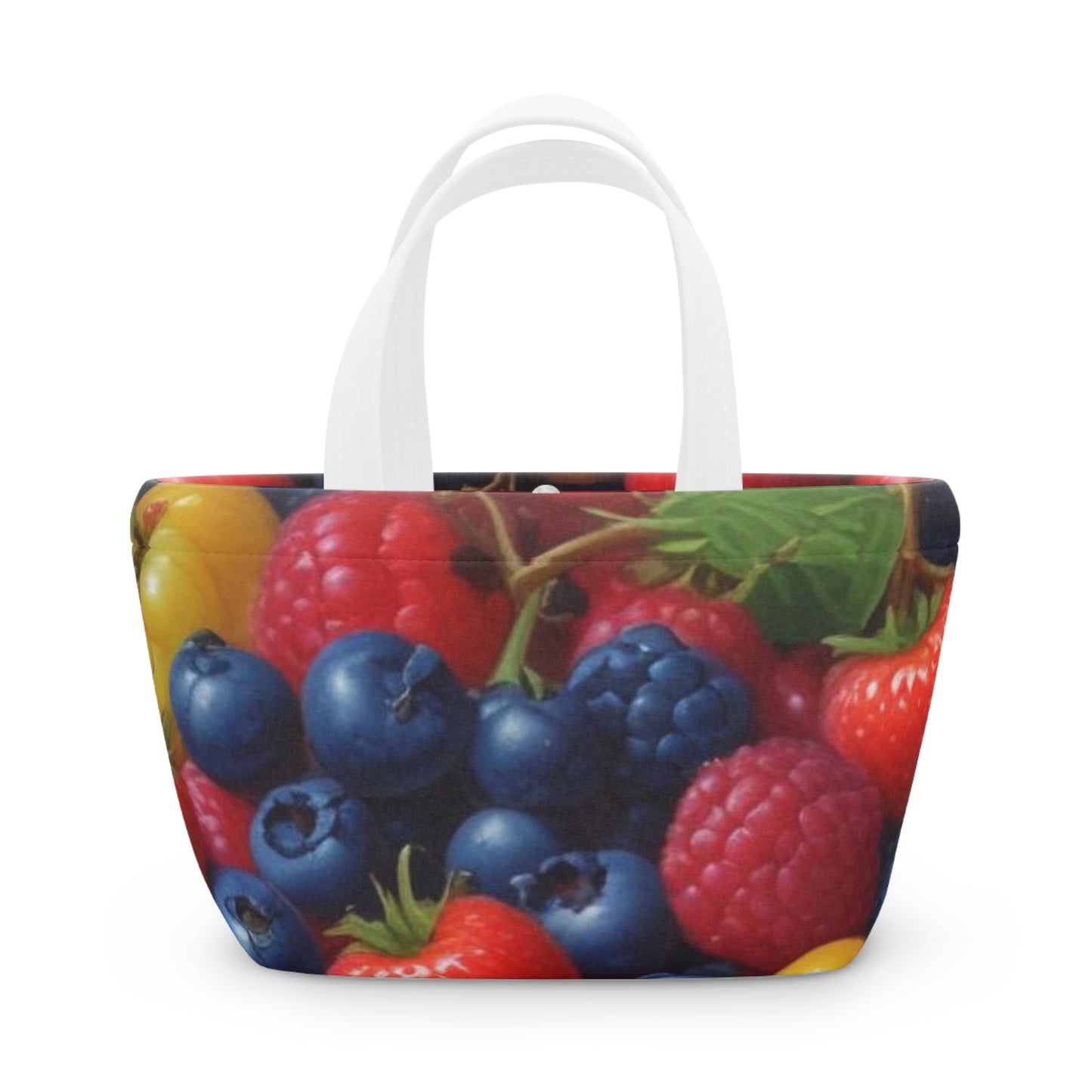 Vibrant Berry Print Insulated Lunch Bag - Perfect for Picnics & Work