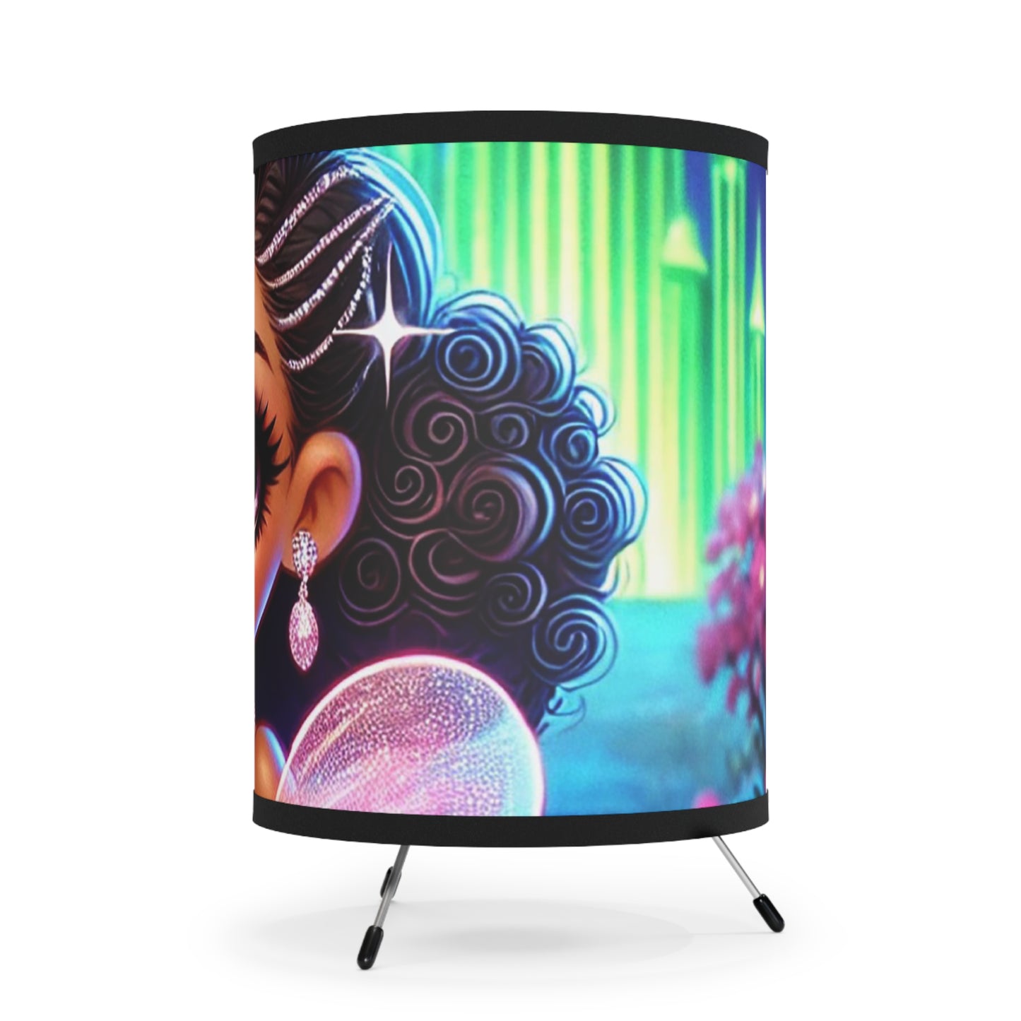 Fairy-Inspired Tripod Lamp with High-Res Printed Shade - Perfect for Kids' Rooms | US/CA Plug