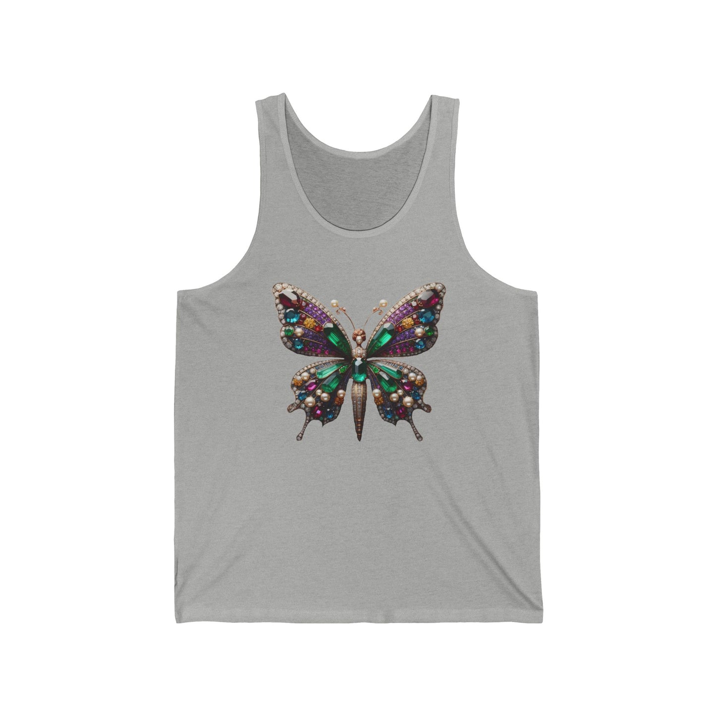 Colorful Butterfly Unisex Jersey Tank - Vibrant Summer Apparel