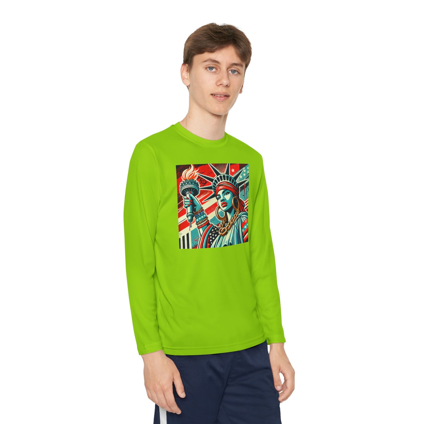 Youth Long Sleeve Tee - Statue of Liberty Graphic - Adventure Ready Apparel