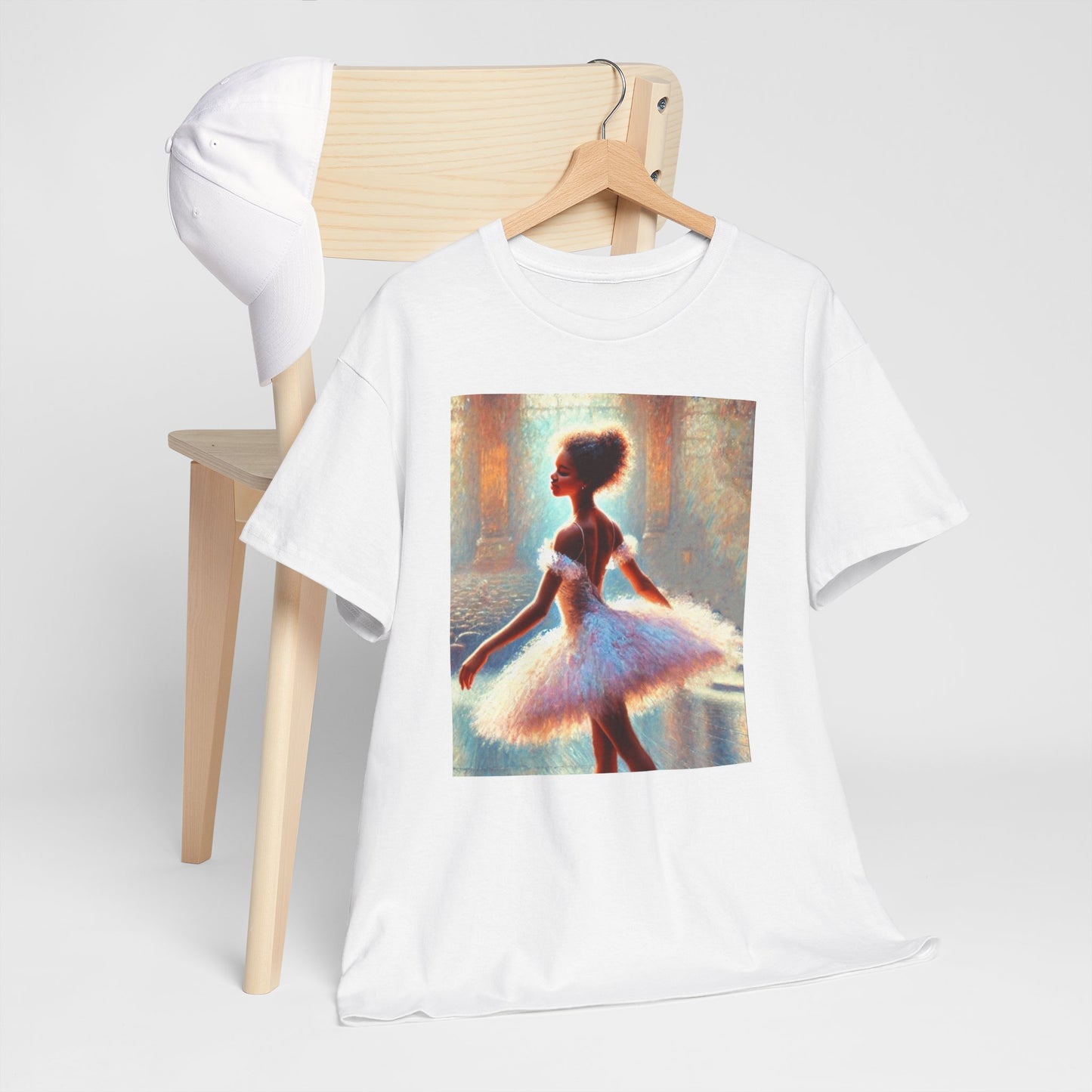 Elegant Ballerina Unisex Heavy Cotton Tee - Artistic Dance T-Shirt for Ballet Lovers