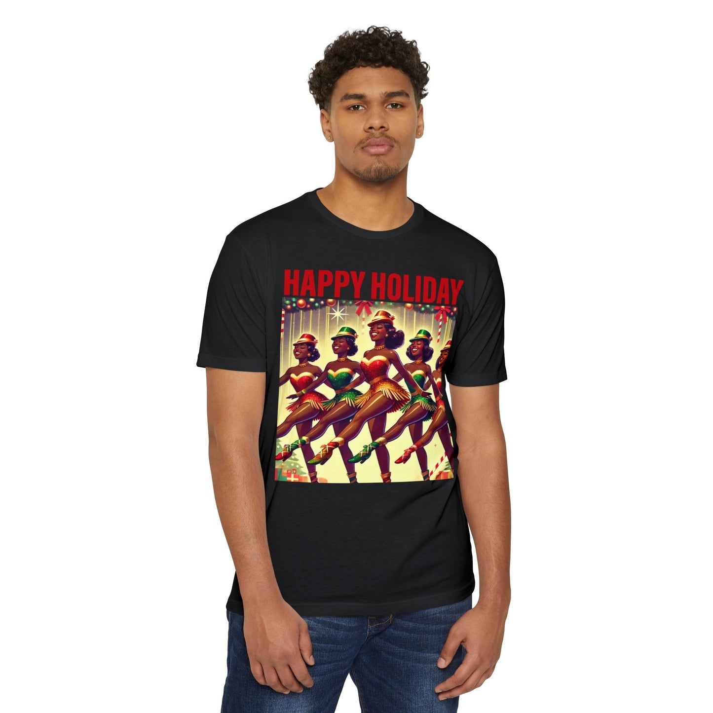 Vintage Holiday Dance Graphic T-Shirt - Happy Holidays Celebration Tee