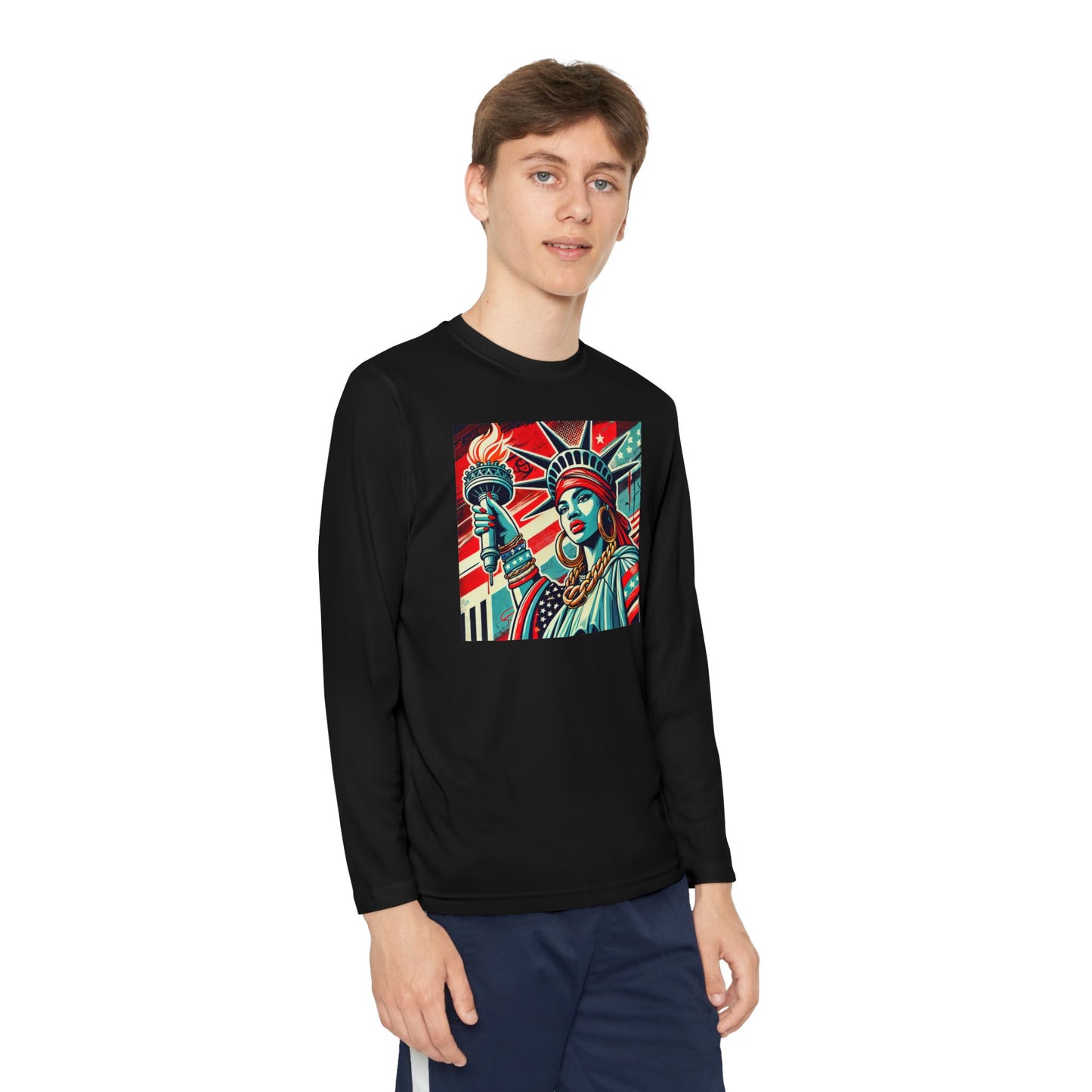 Youth Long Sleeve Tee - Statue of Liberty Graphic - Adventure Ready Apparel