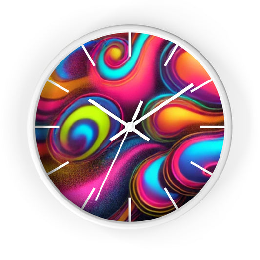 Vibrant Abstract Wall Clock - Colorful Swirl Design for Home Decor