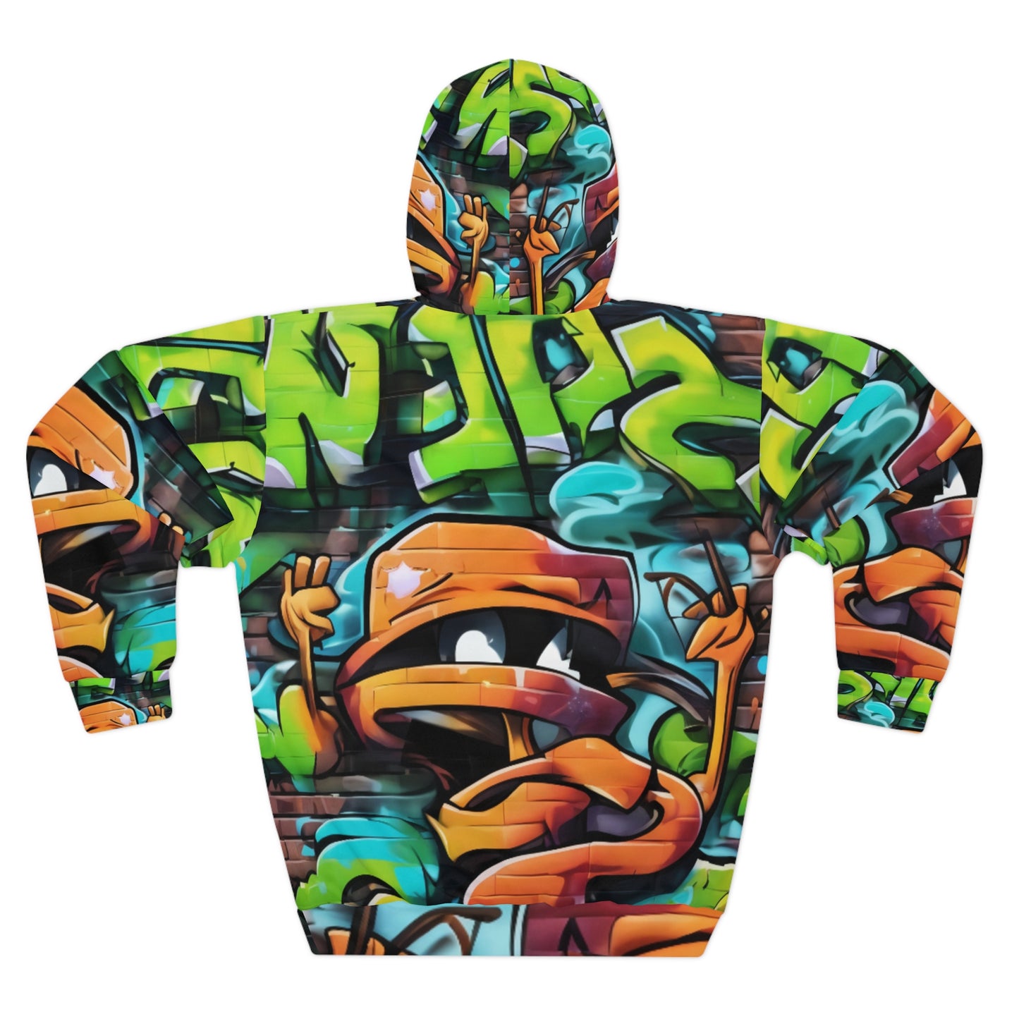 Vibrant Graffiti Unisex Pullover Hoodie - Street Art Inspired, Perfect for Casual Style and Festivals