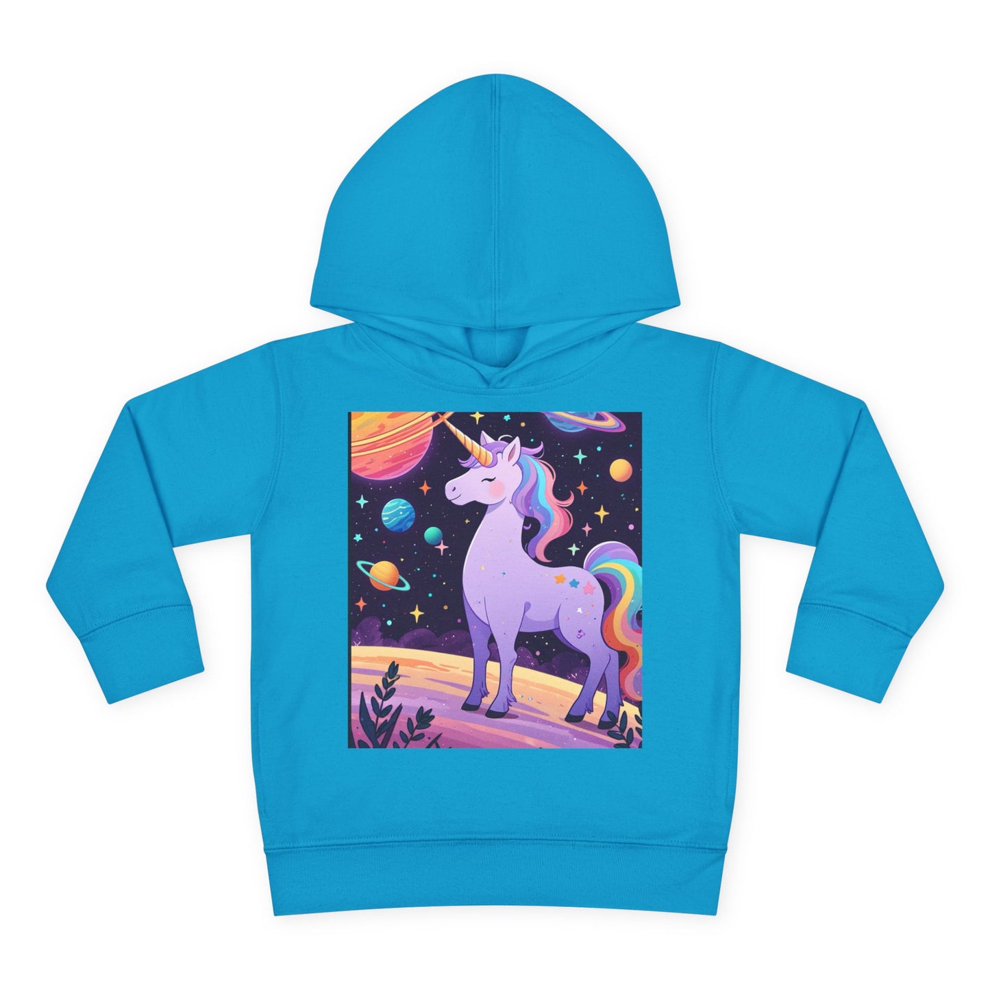 Magical Unicorn Toddler Fleece Hoodie - Cozy Space-Themed Pullover for Kids