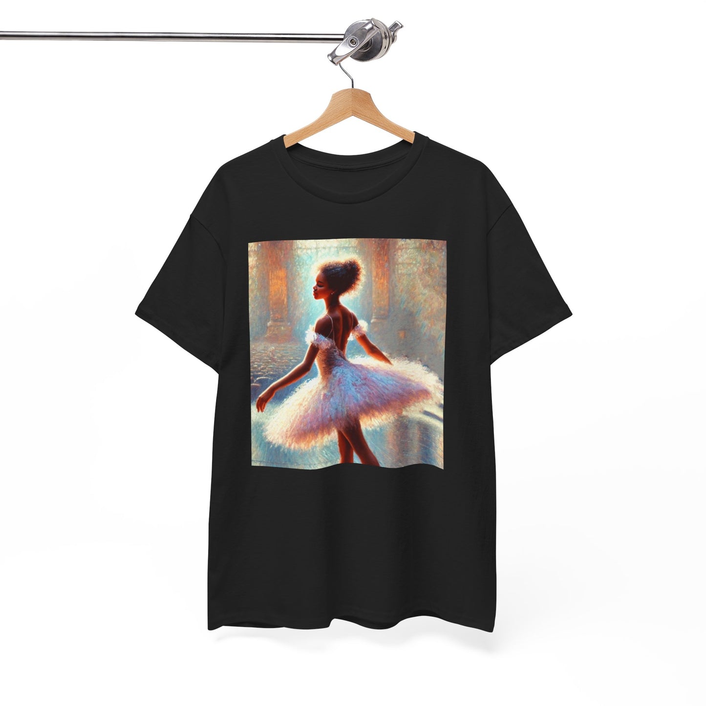 Elegant Ballerina Unisex Heavy Cotton Tee - Artistic Dance T-Shirt for Ballet Lovers