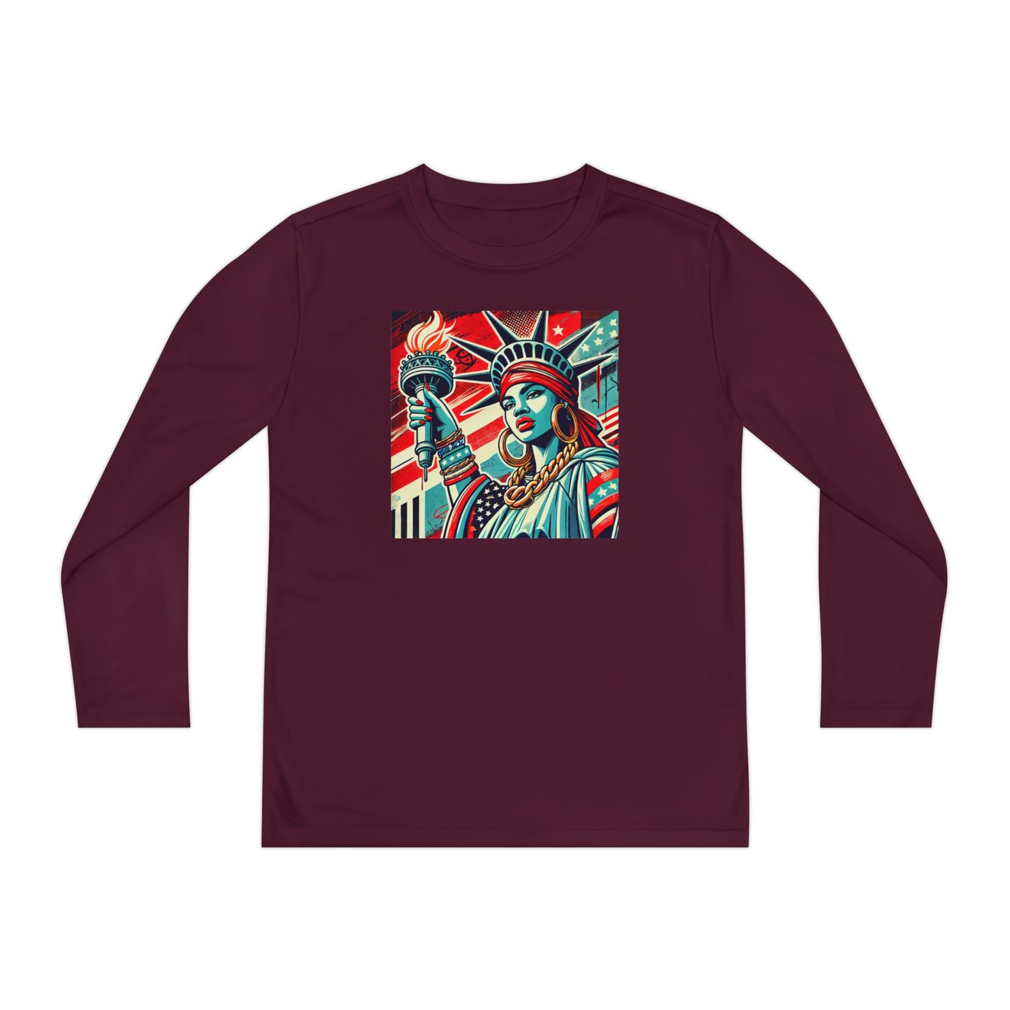 Youth Long Sleeve Tee - Statue of Liberty Graphic - Adventure Ready Apparel