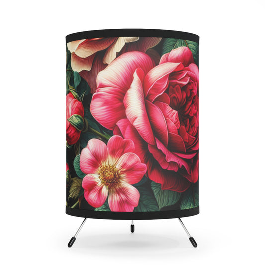 Floral Tripod Lamp with High-Res Printed Shade - Perfect for Home Decor & Gifts